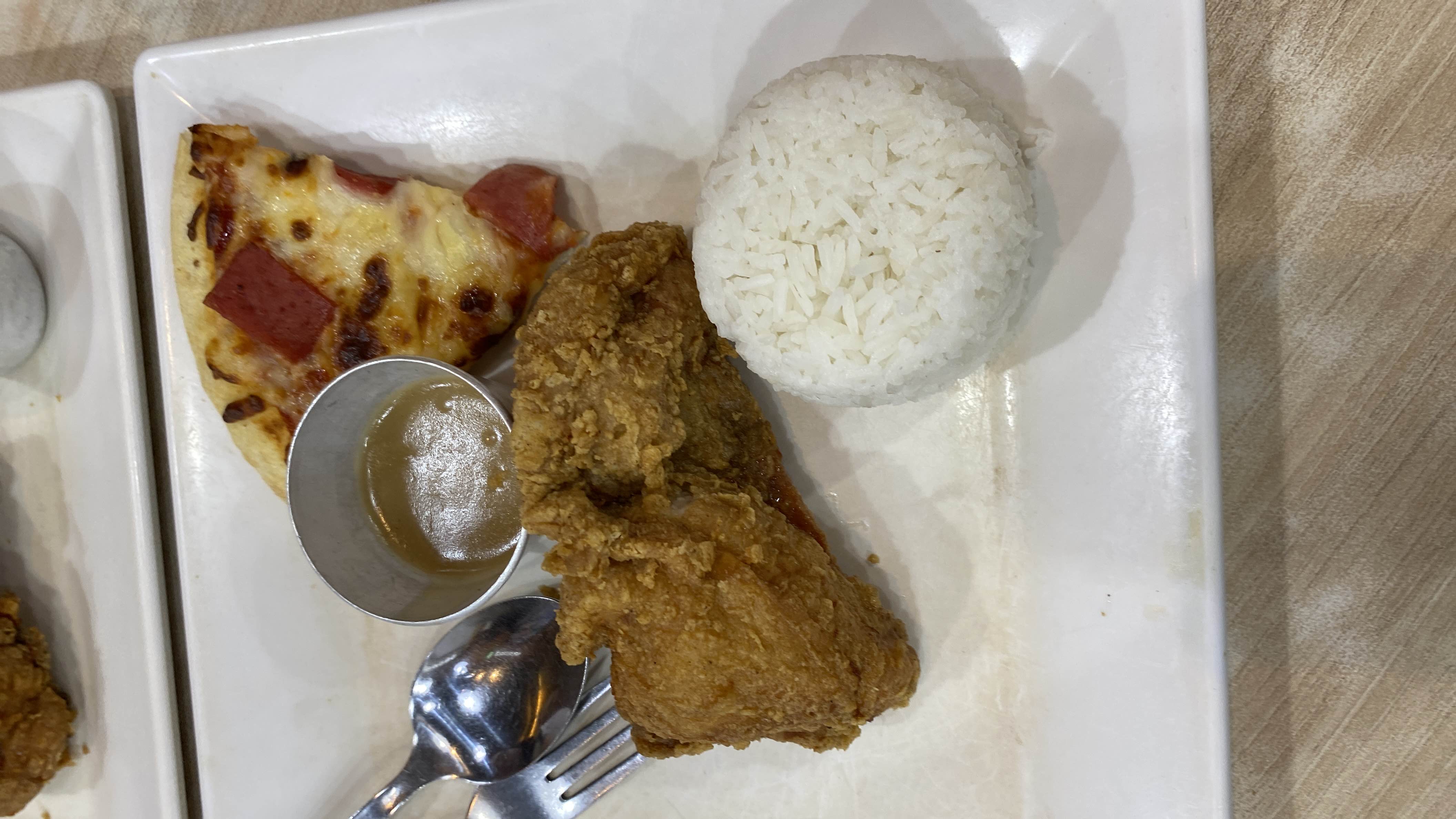 Fried Chicken with Pizza