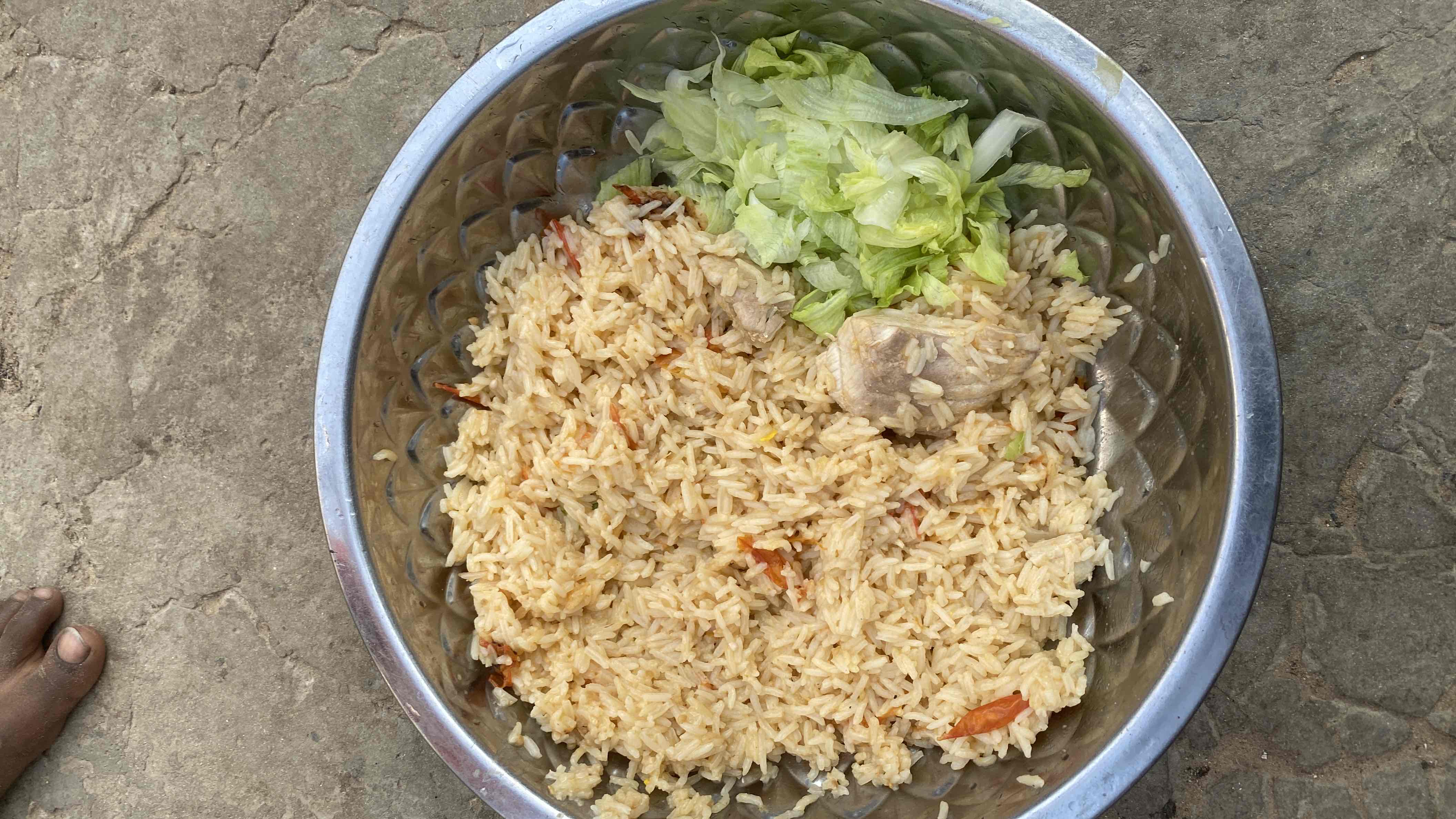 Rice with Meat and Lettuce
