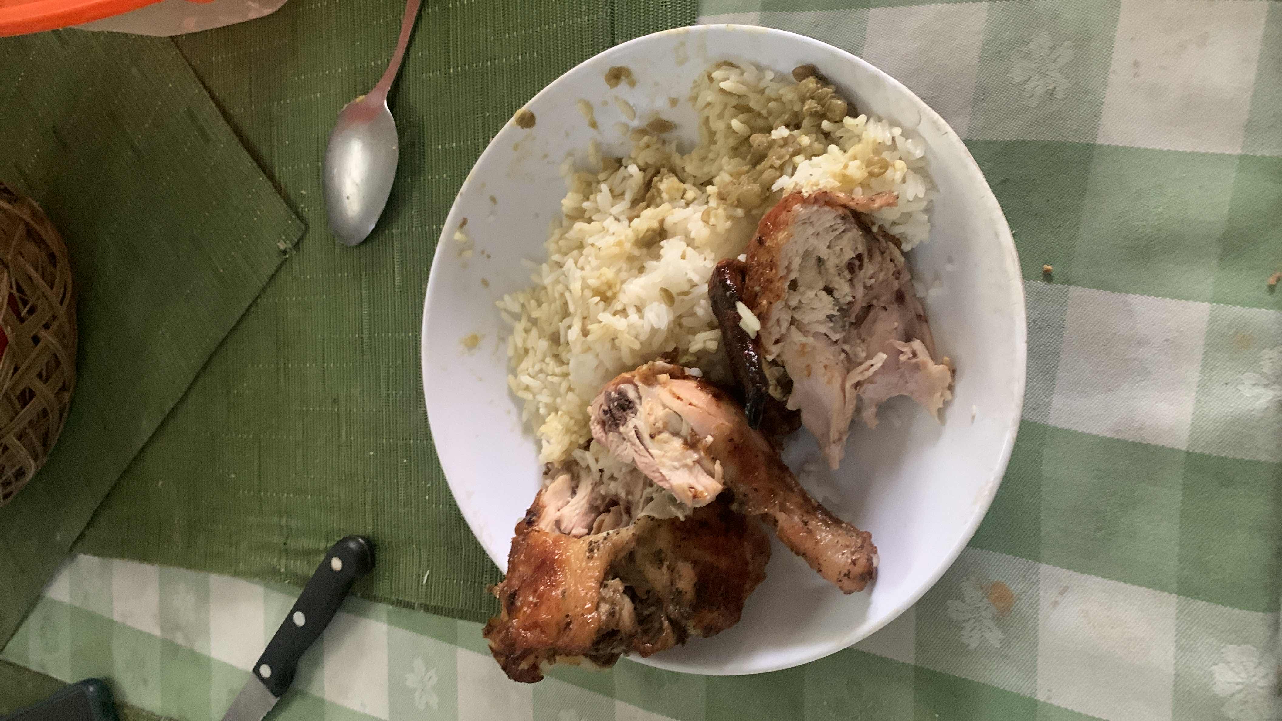 Pollo asado con arroz