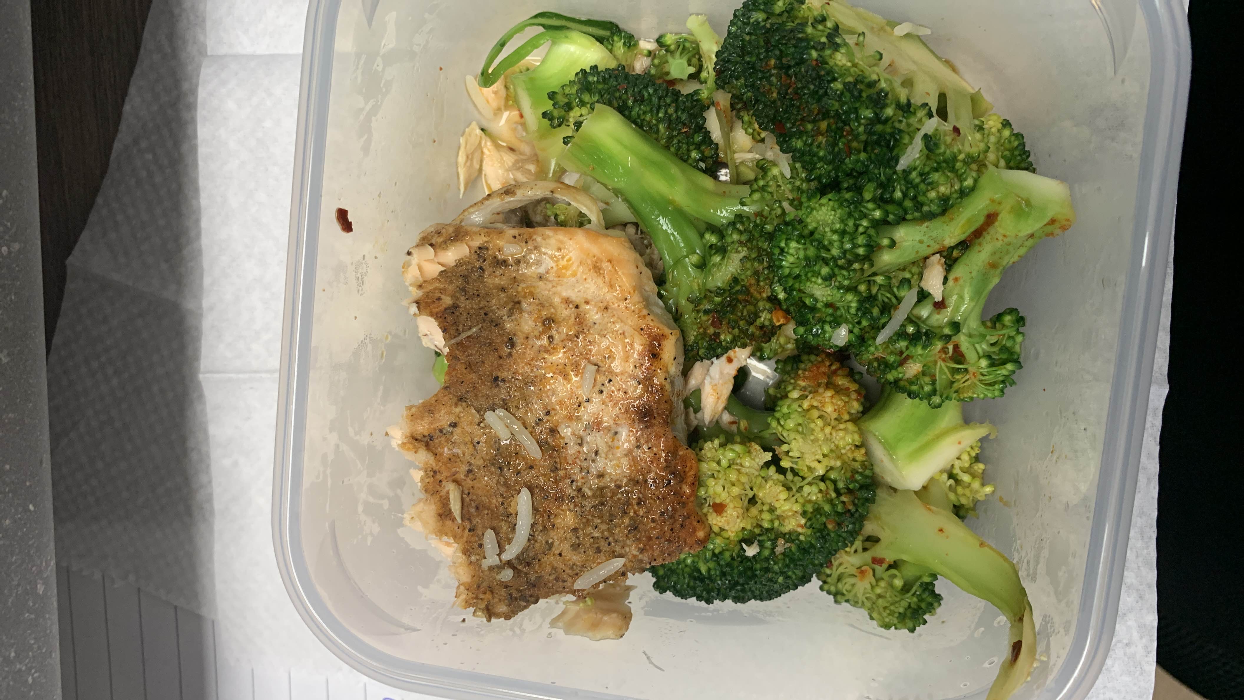 Saumon et brocoli épicé
