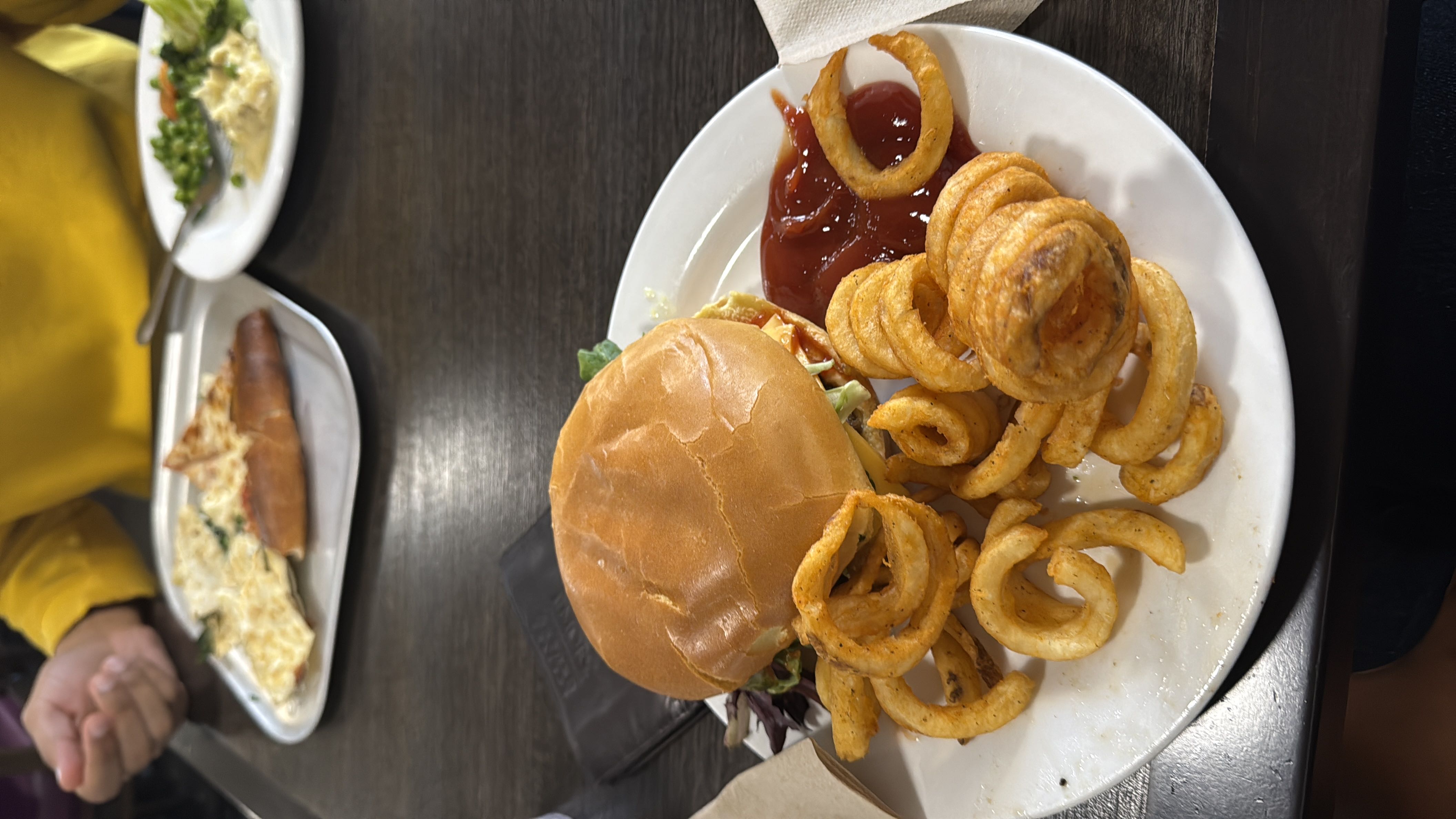 Burger with Curly Fries