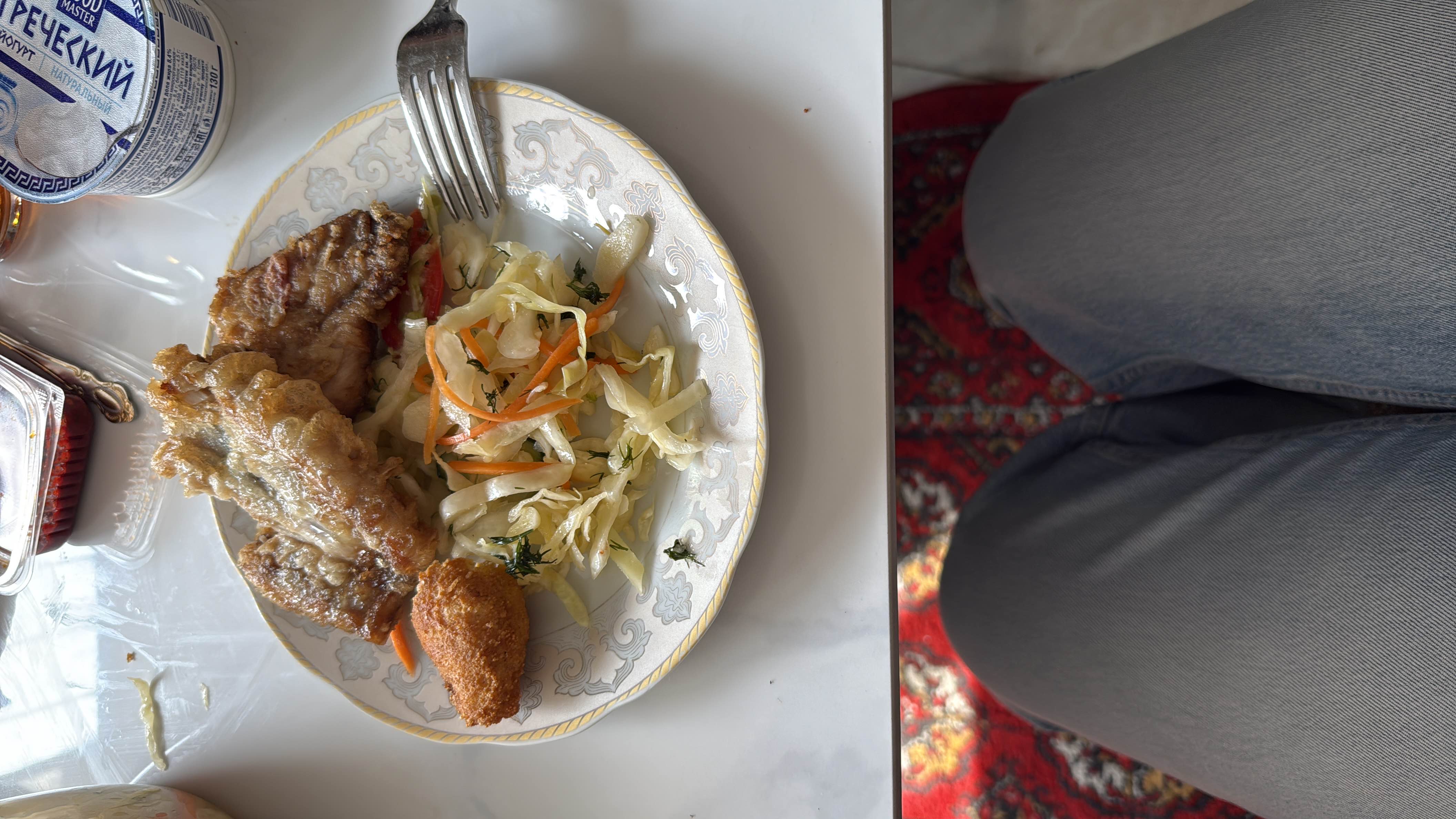 Fried Fish with Salad