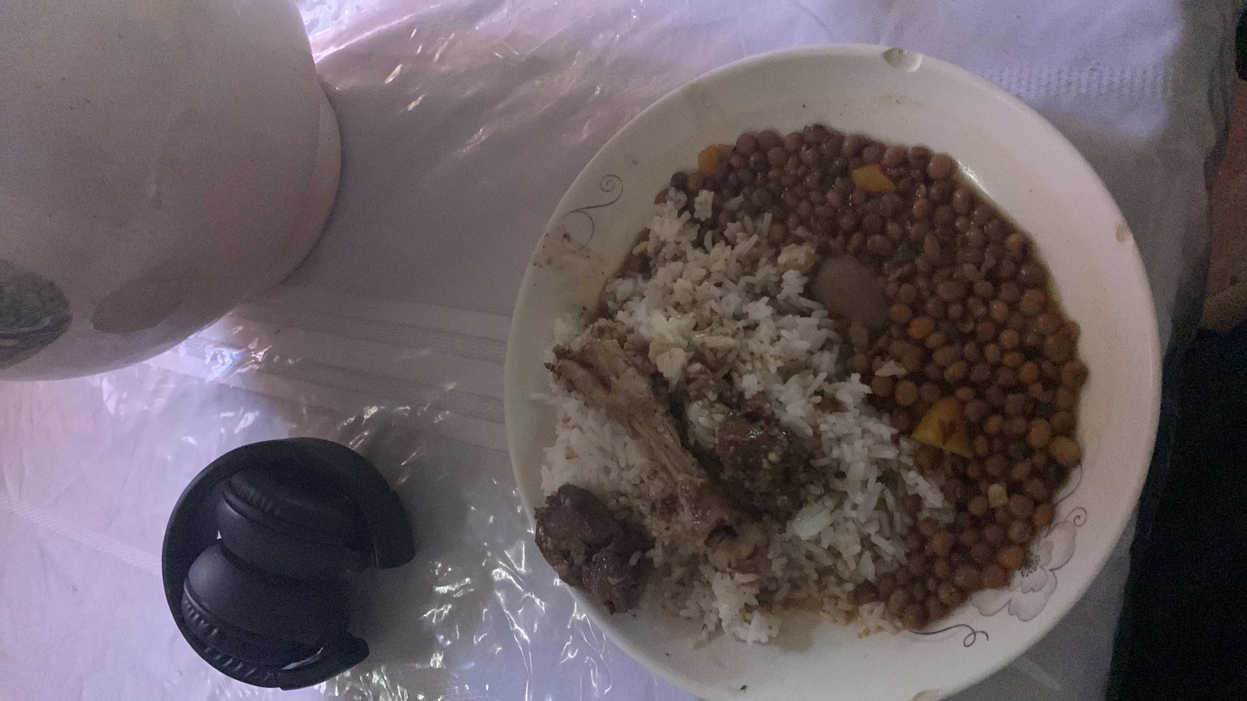 Arroz con lentejas y pollo