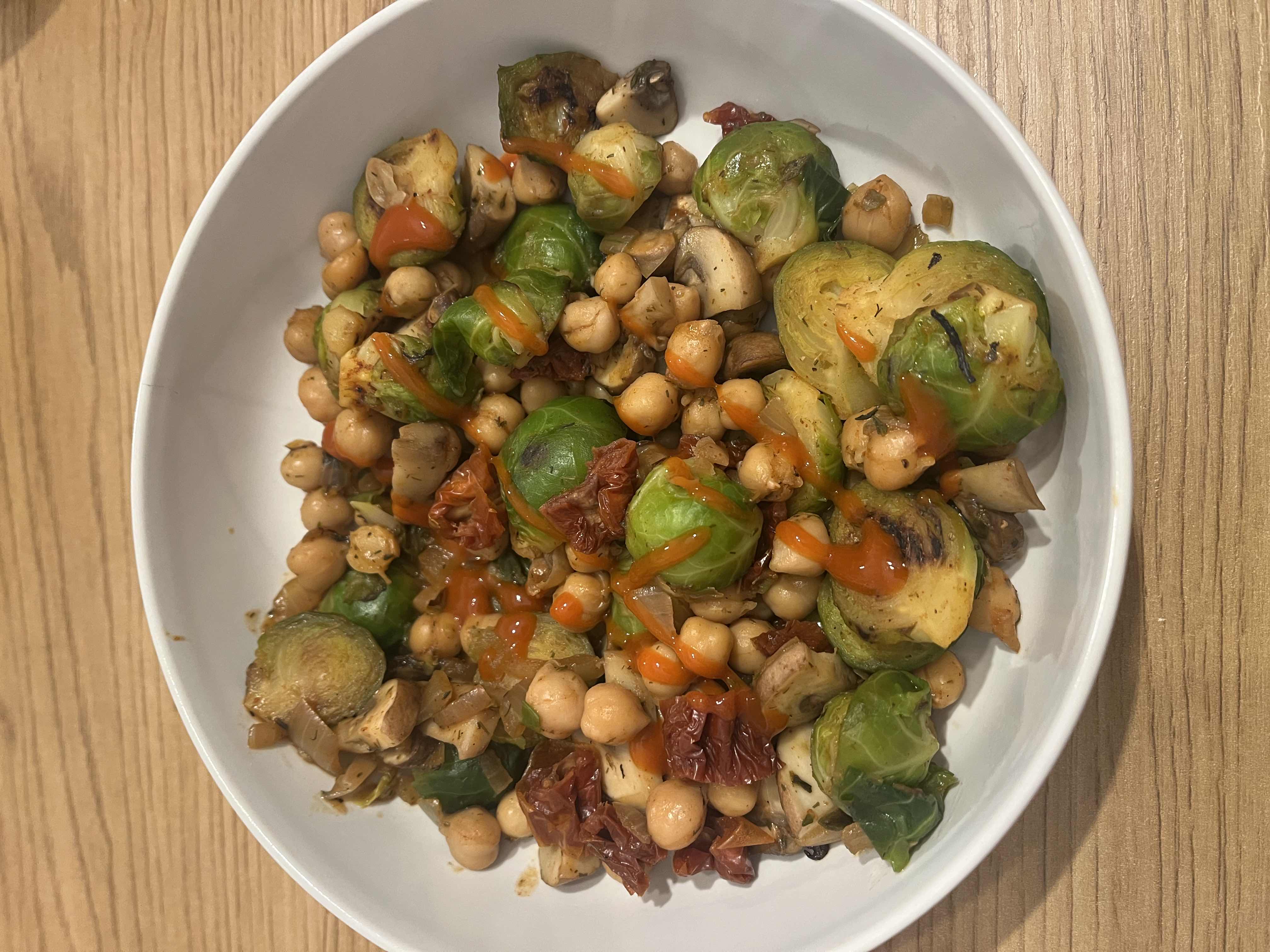 Brussels Sprouts Chickpea Bowl
