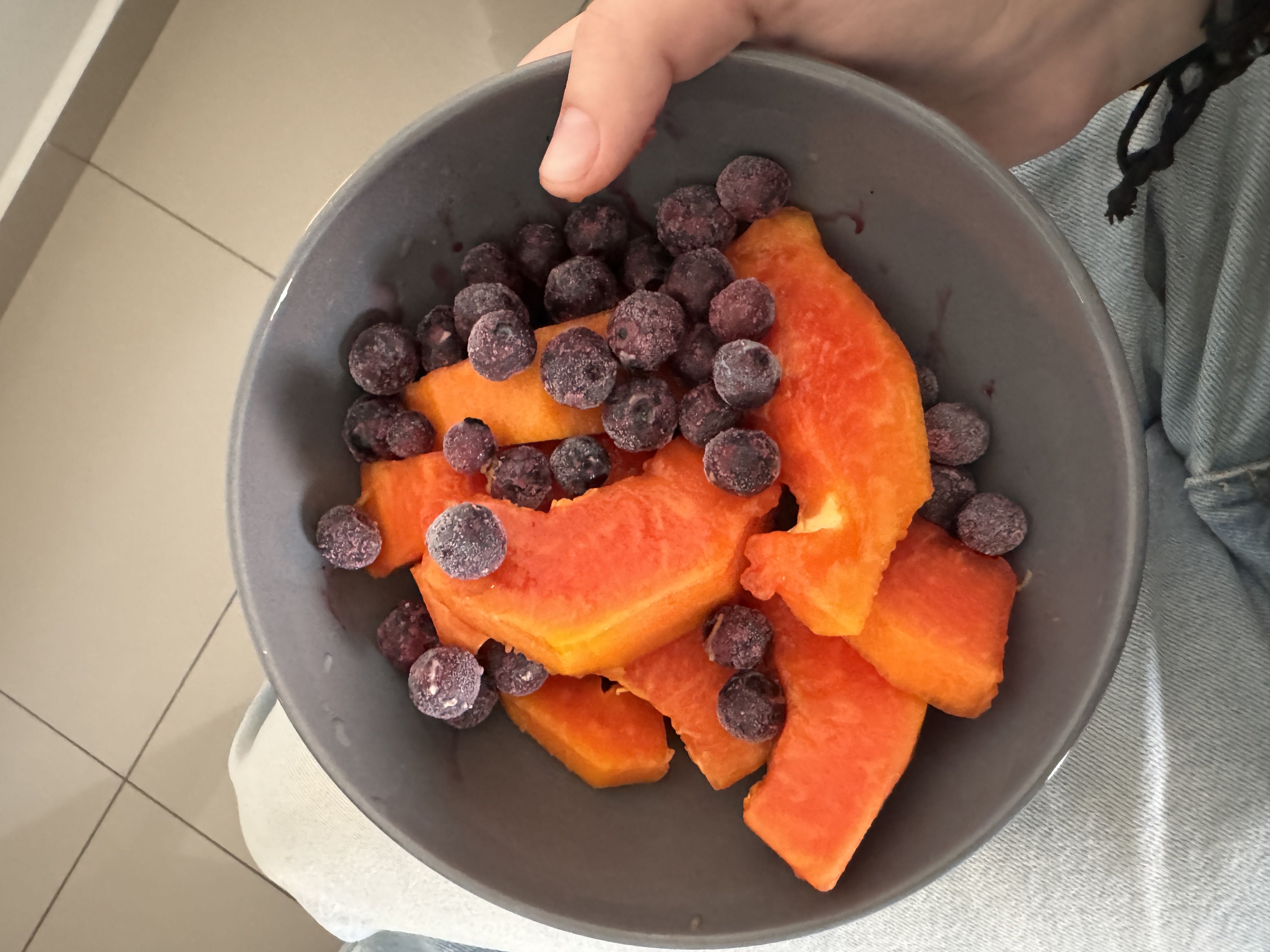 Papaya and Blueberries