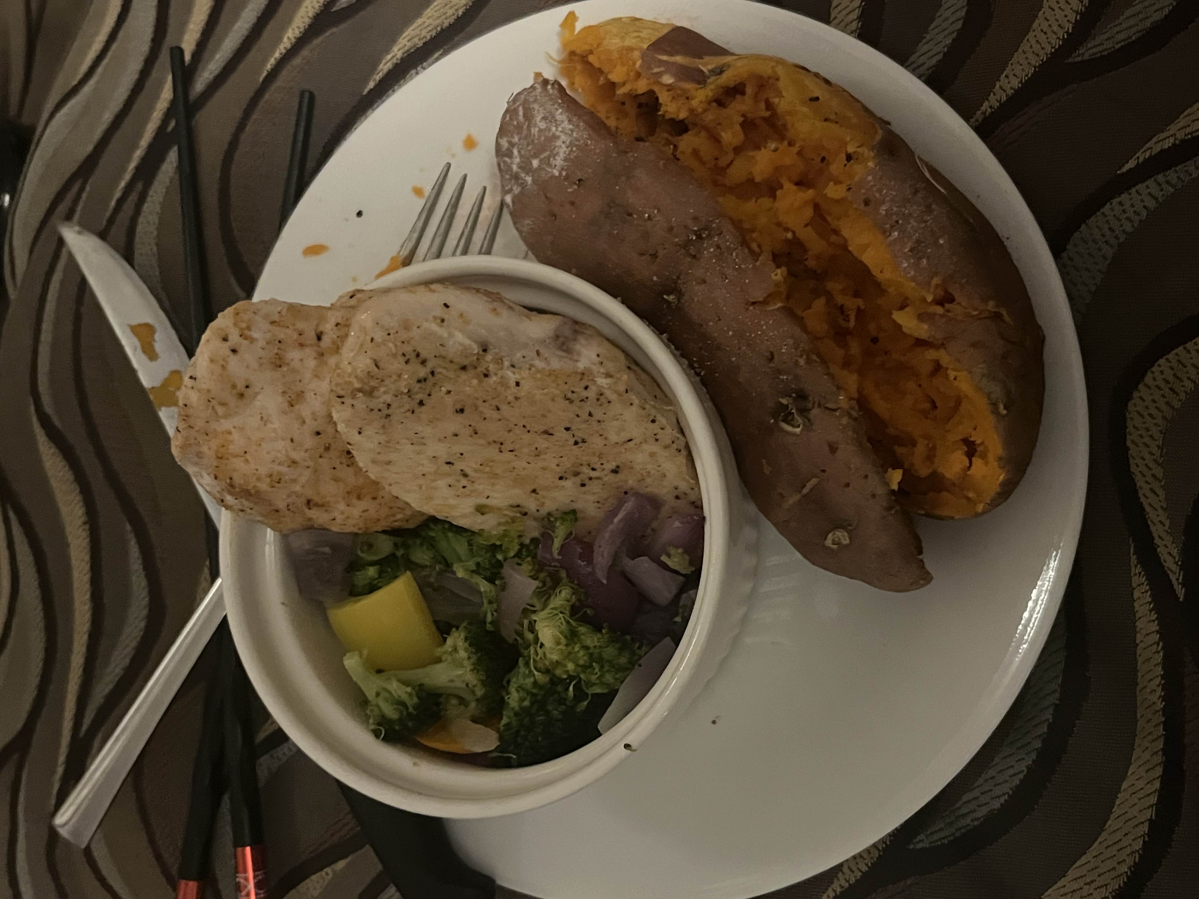 Poulet avec patate douce