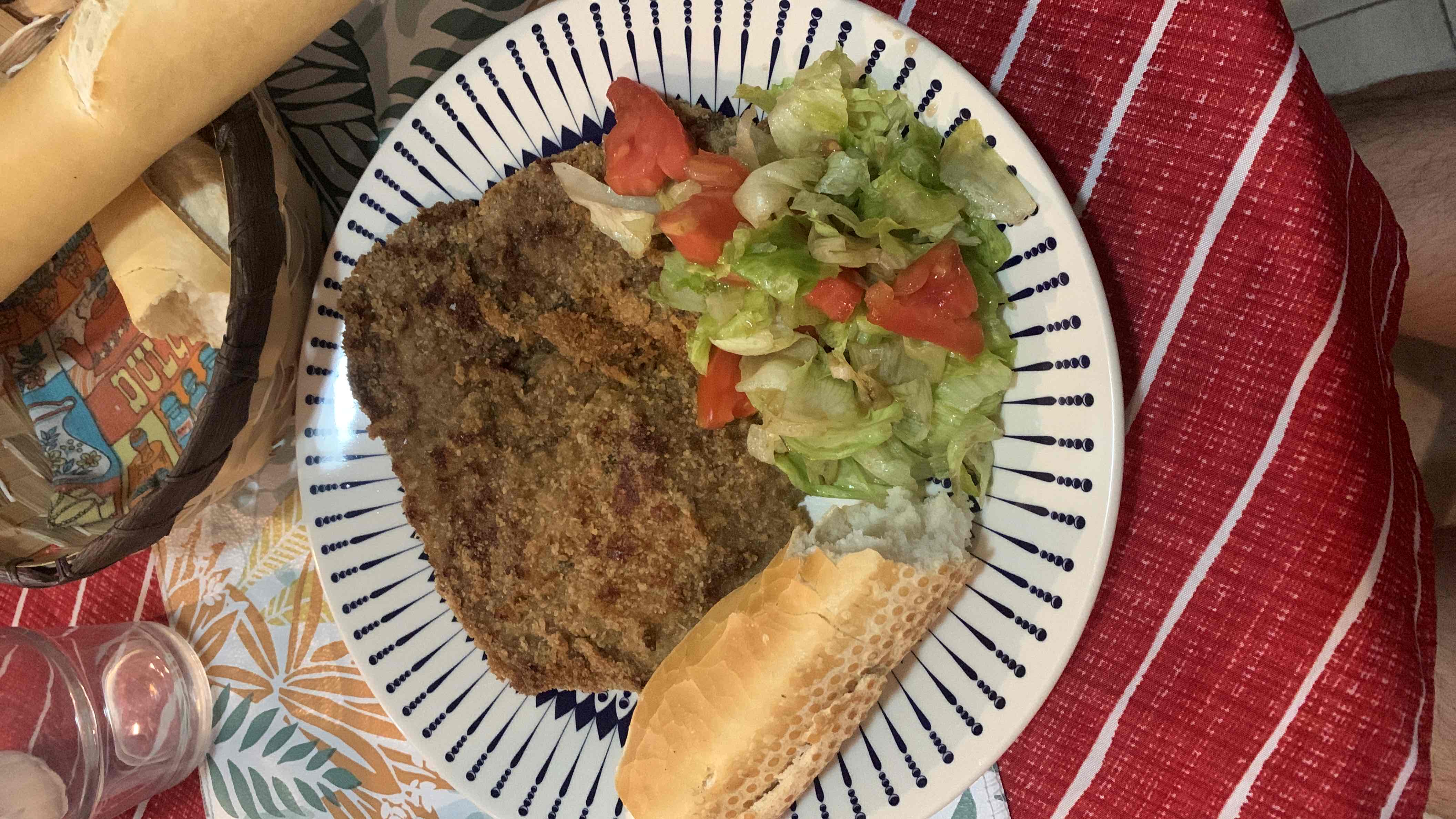 Breaded Beef with Salad