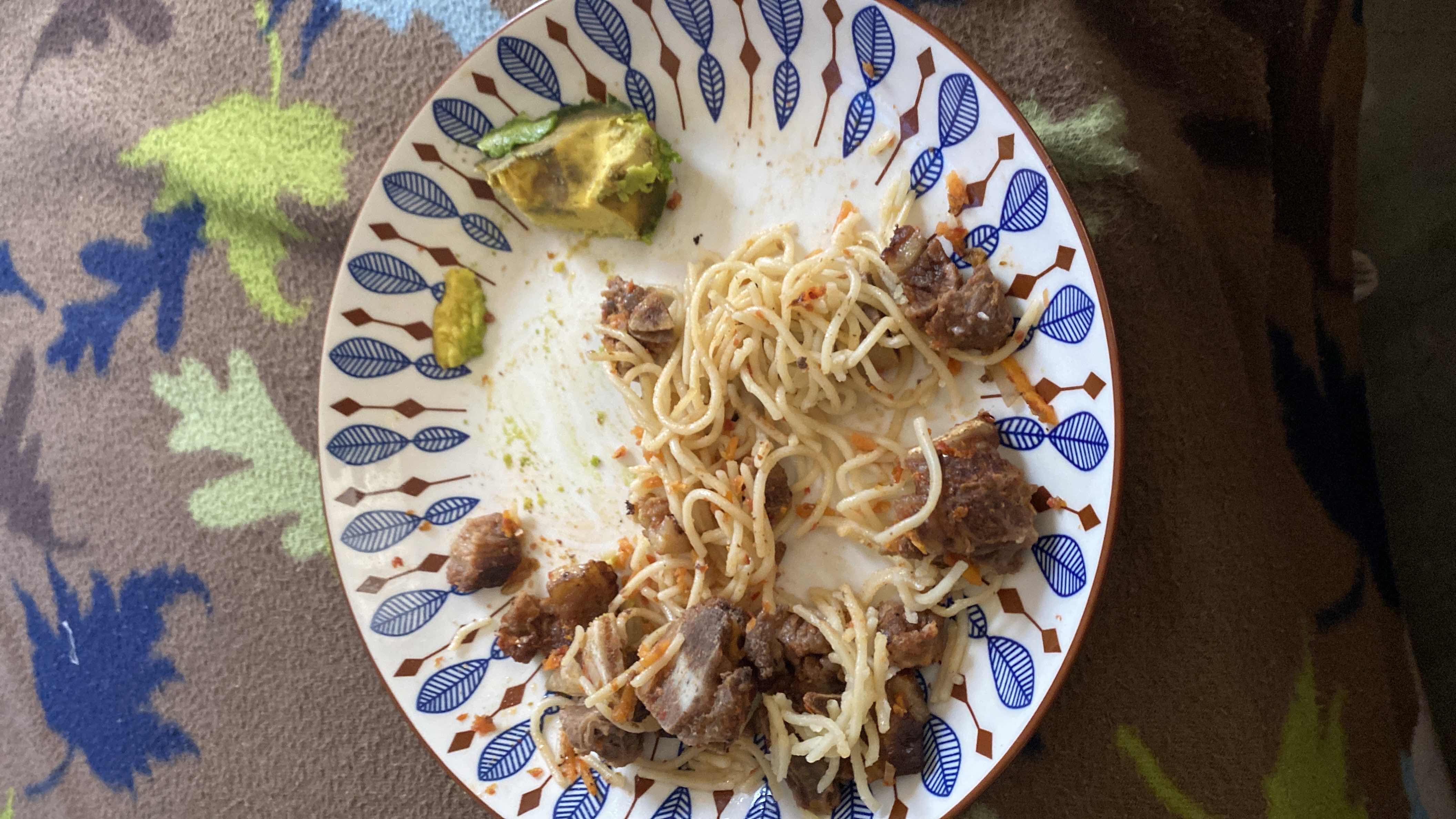 Beef Spaghetti with Avocado