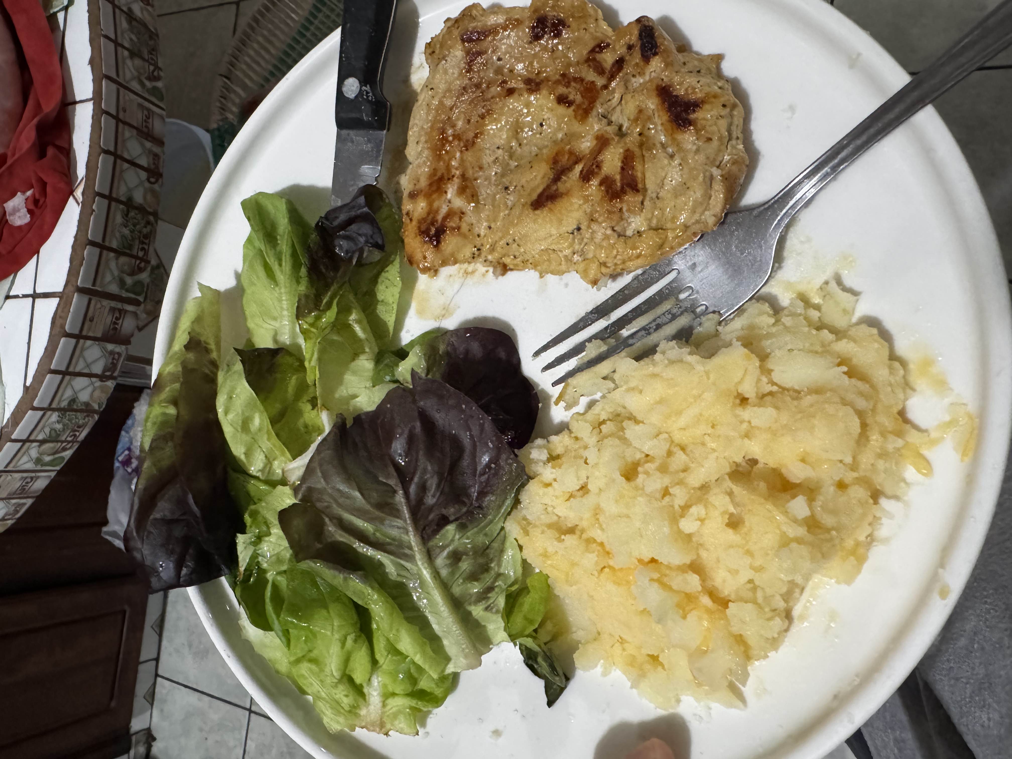 Plato de carne con ensalada