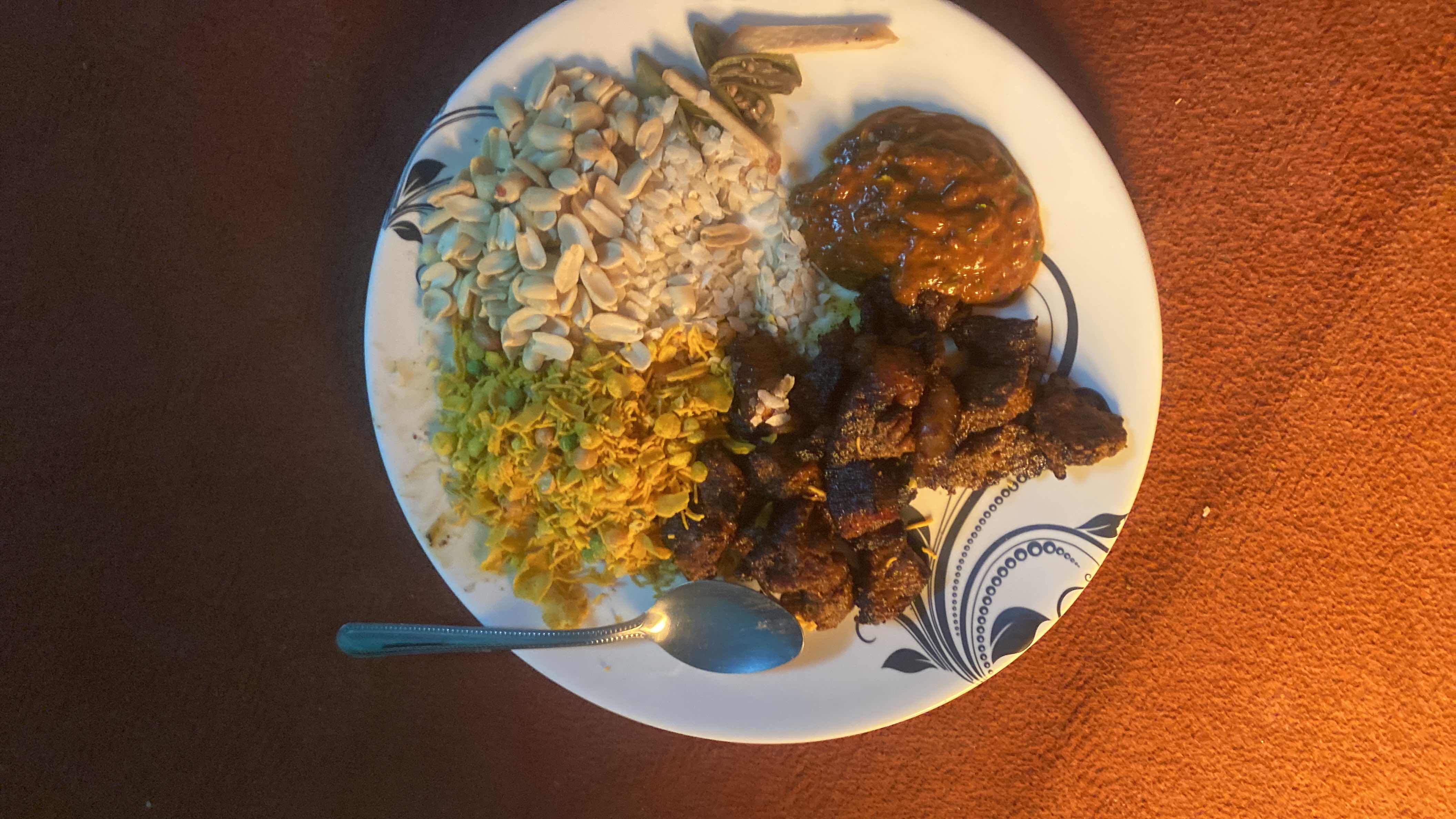 Spicy Roasted Meat with Snacks