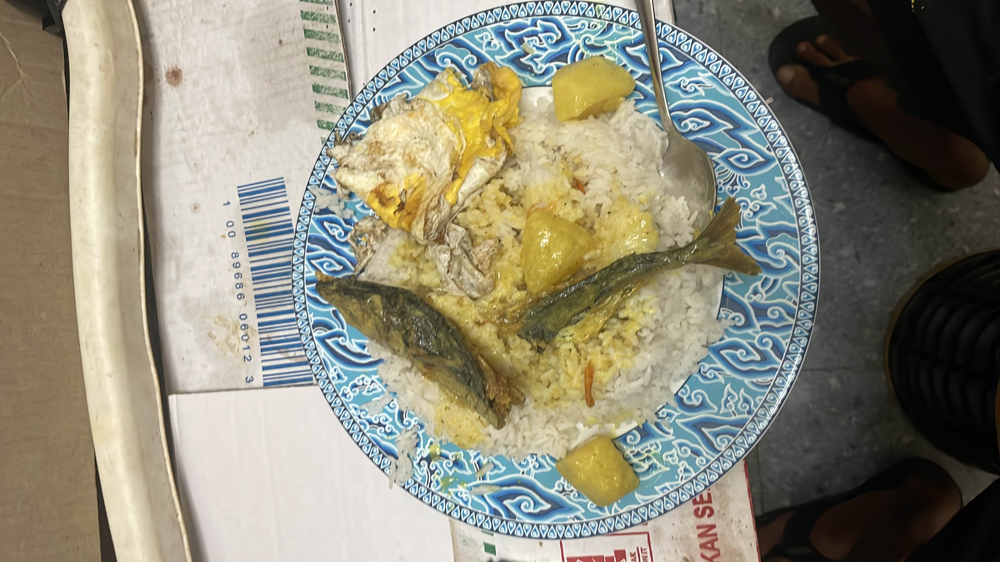 Nasi dengan ikan goreng