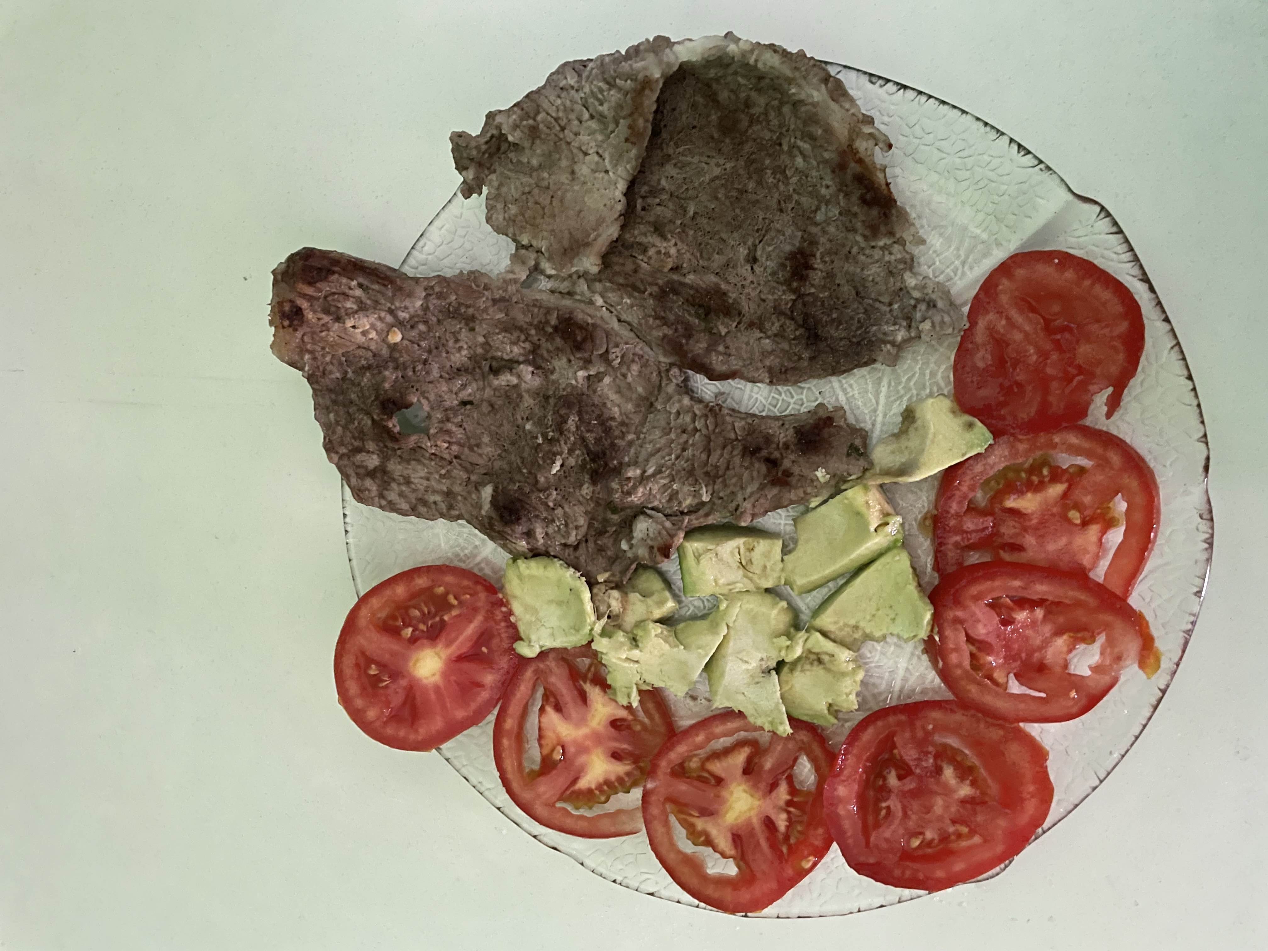 Carne asada con vegetales