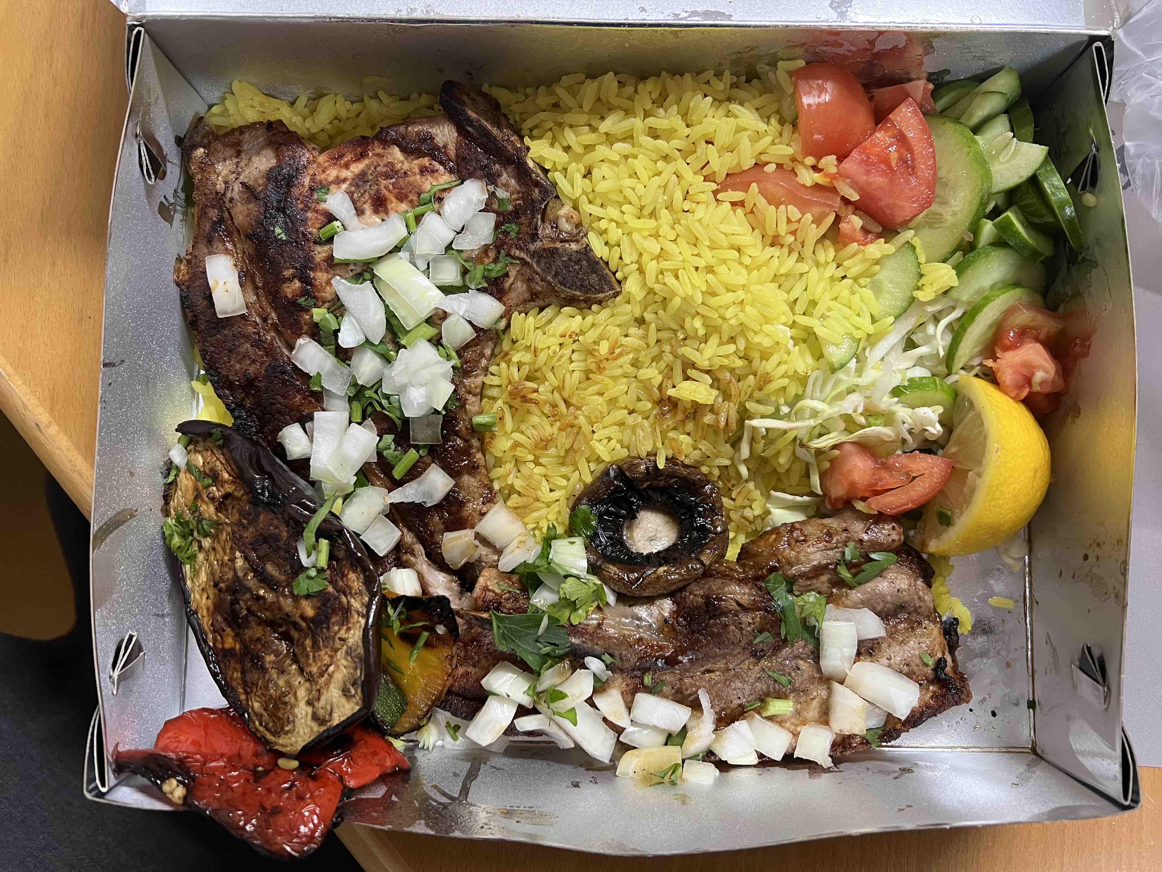 Grilled Meat with Rice