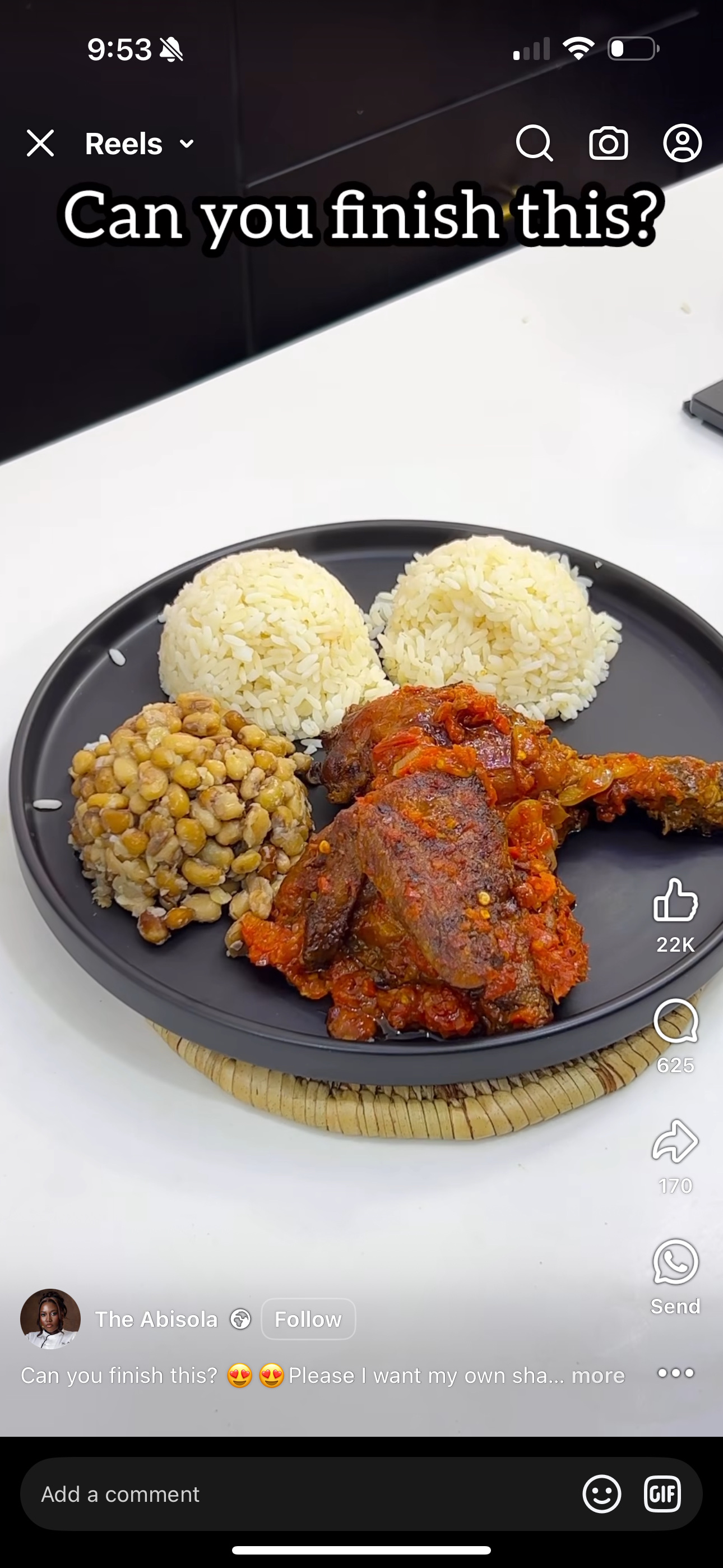 Rice with beans and chicken