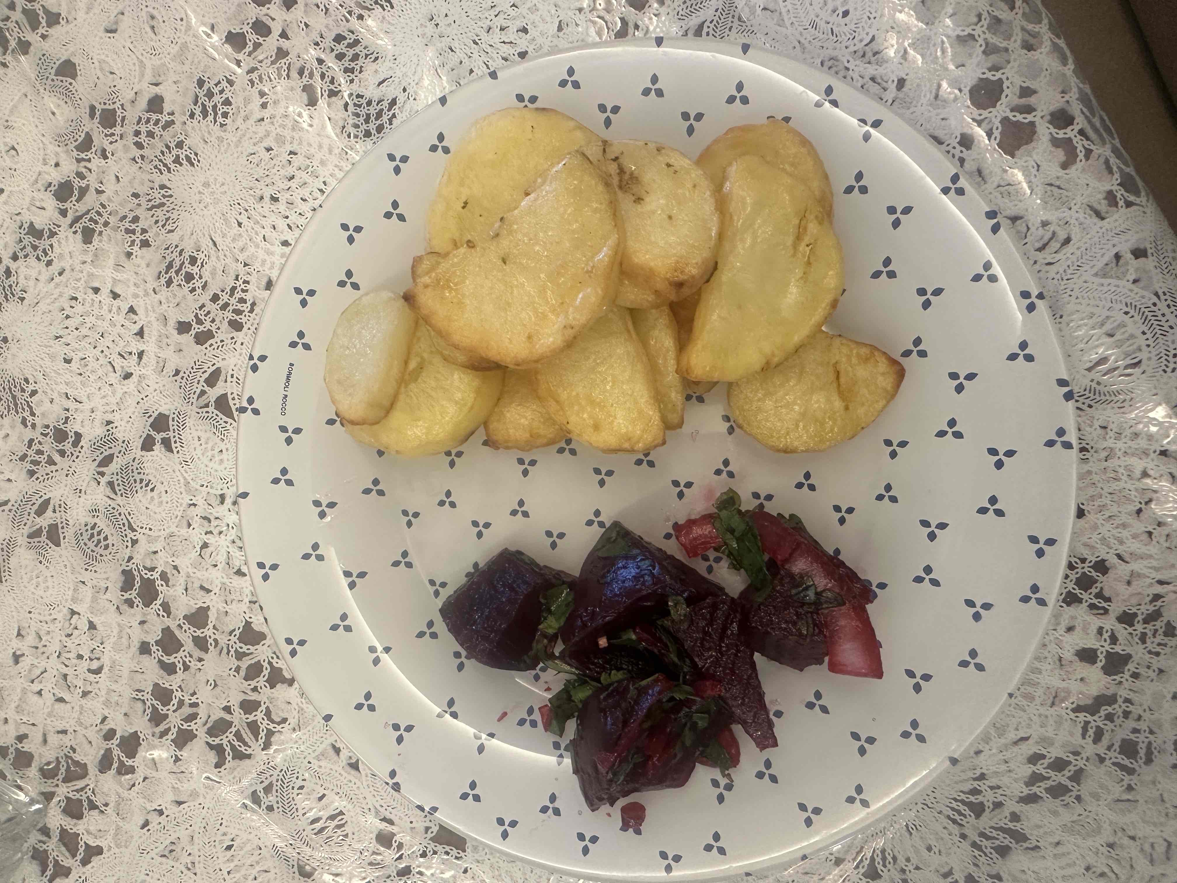 Roasted Potatoes with Beet Salad