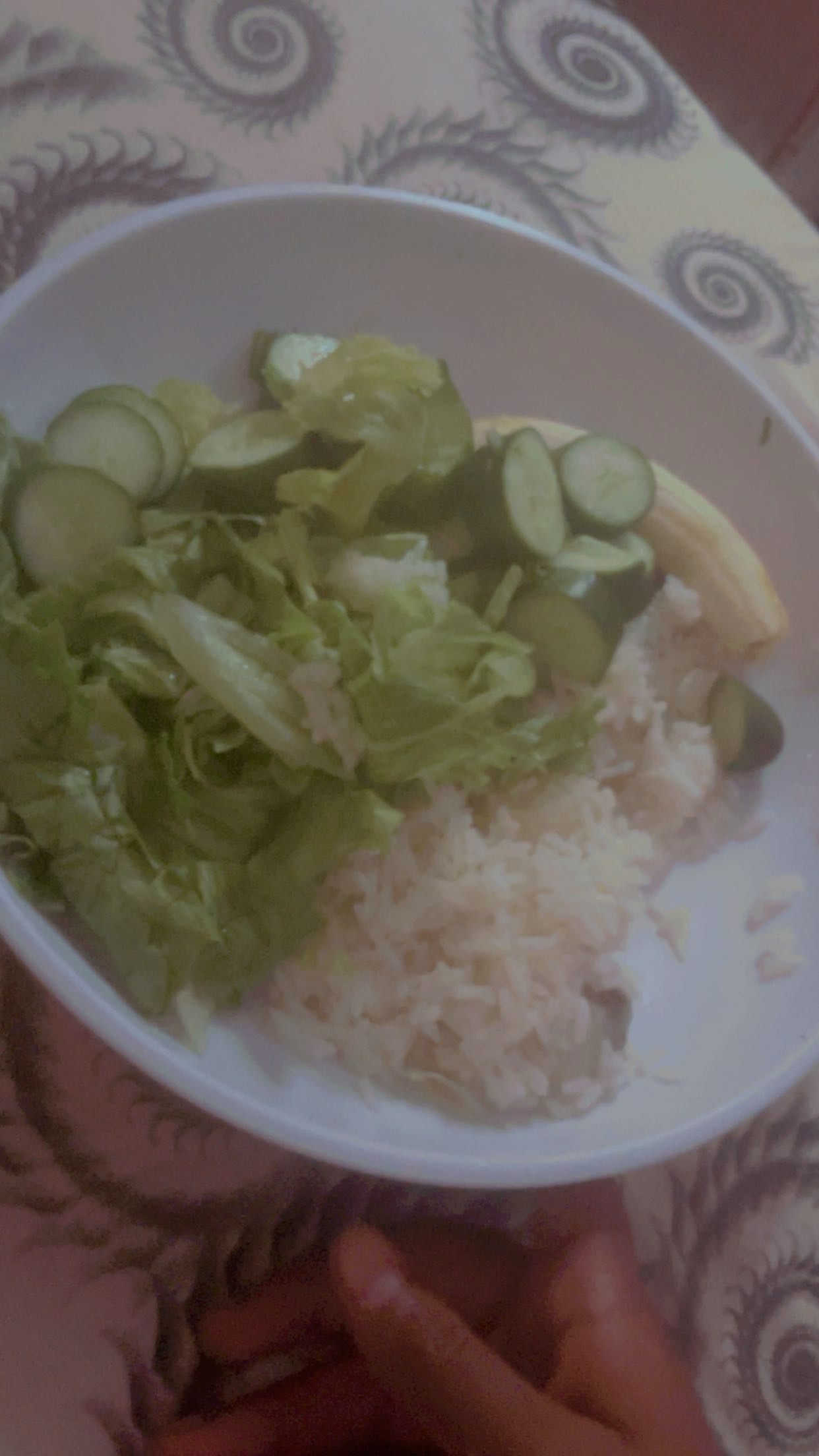 Rice with salad