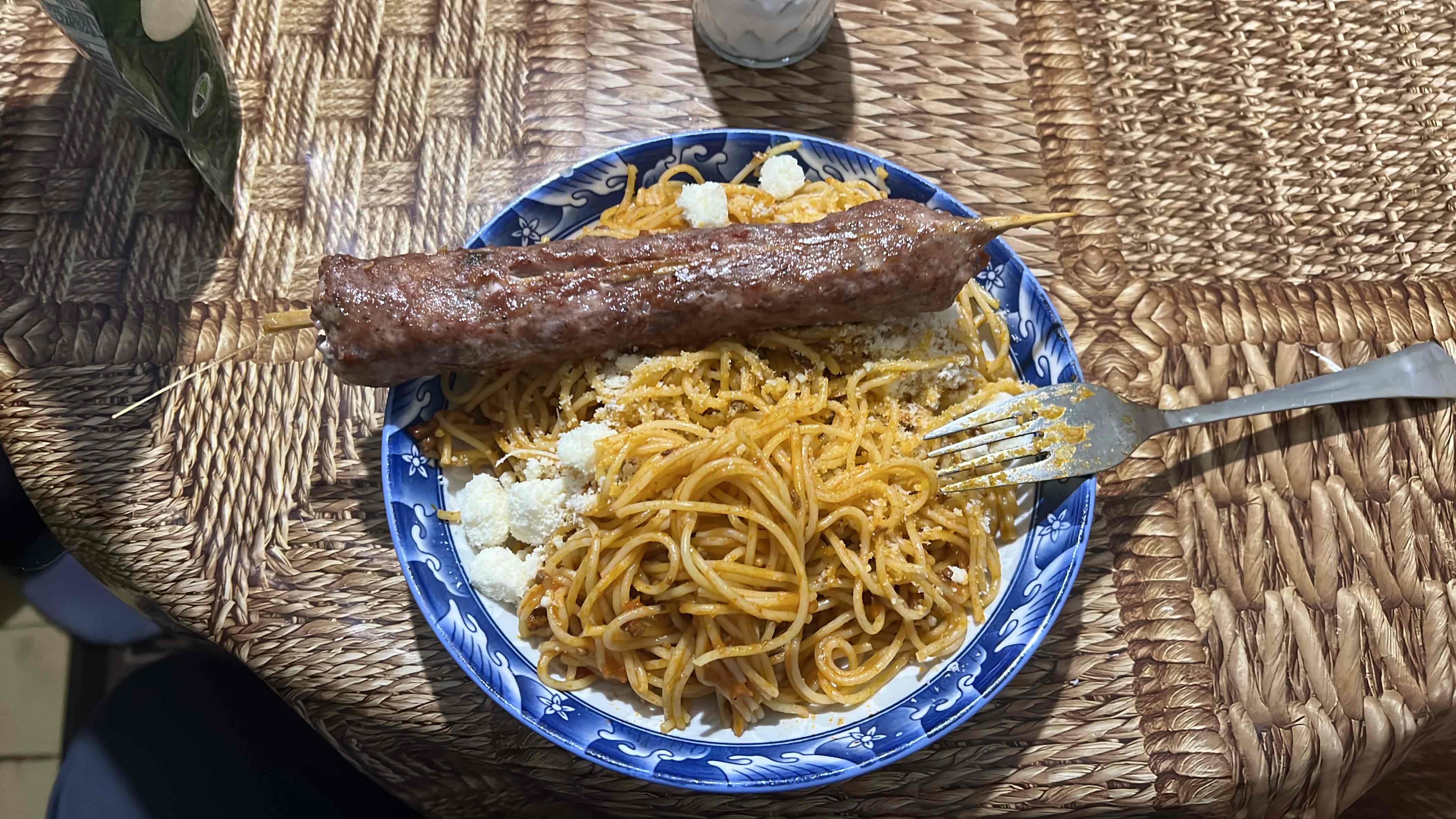Spaghetti with Kebab