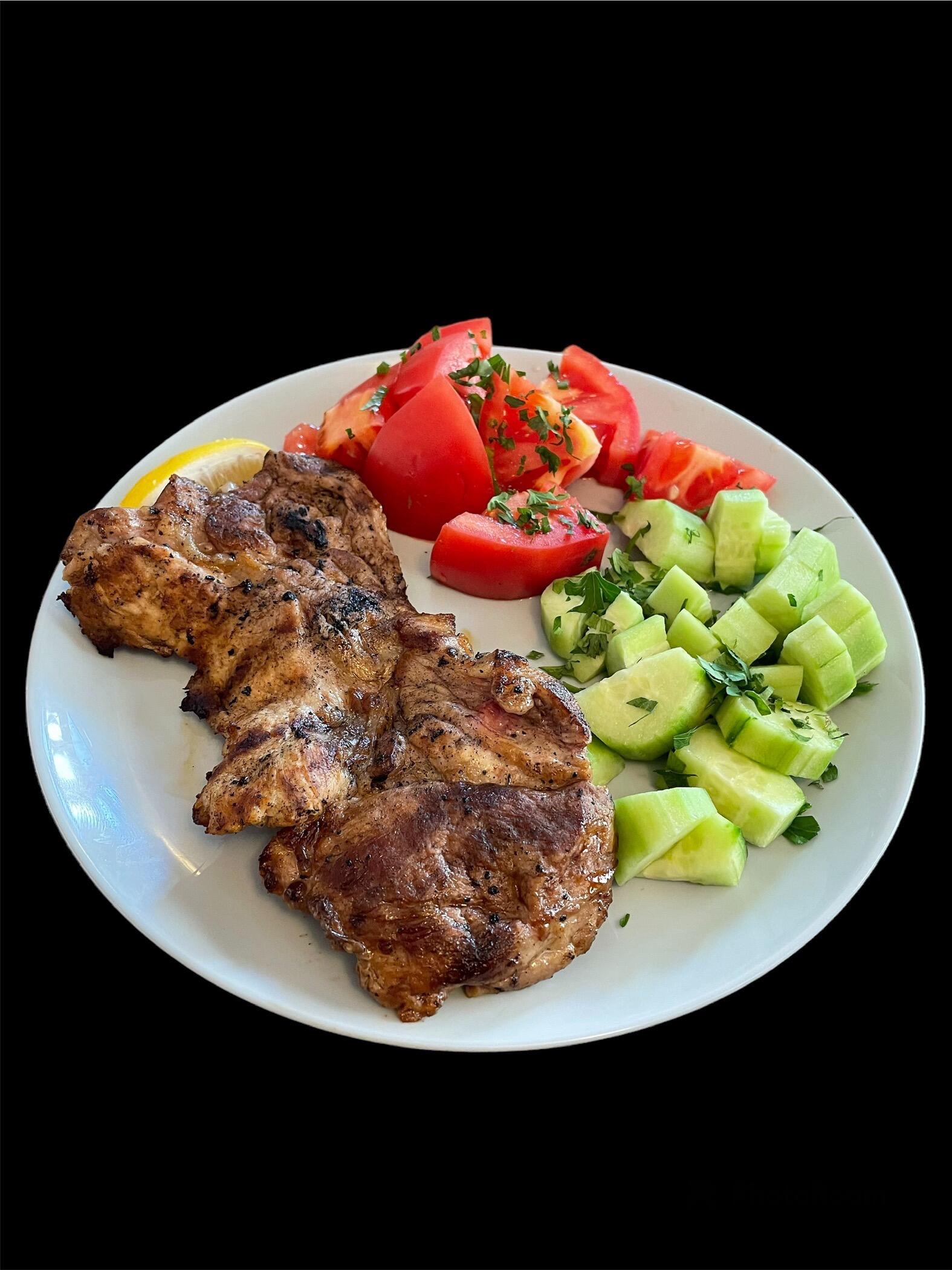 Grilled Meat with Salad