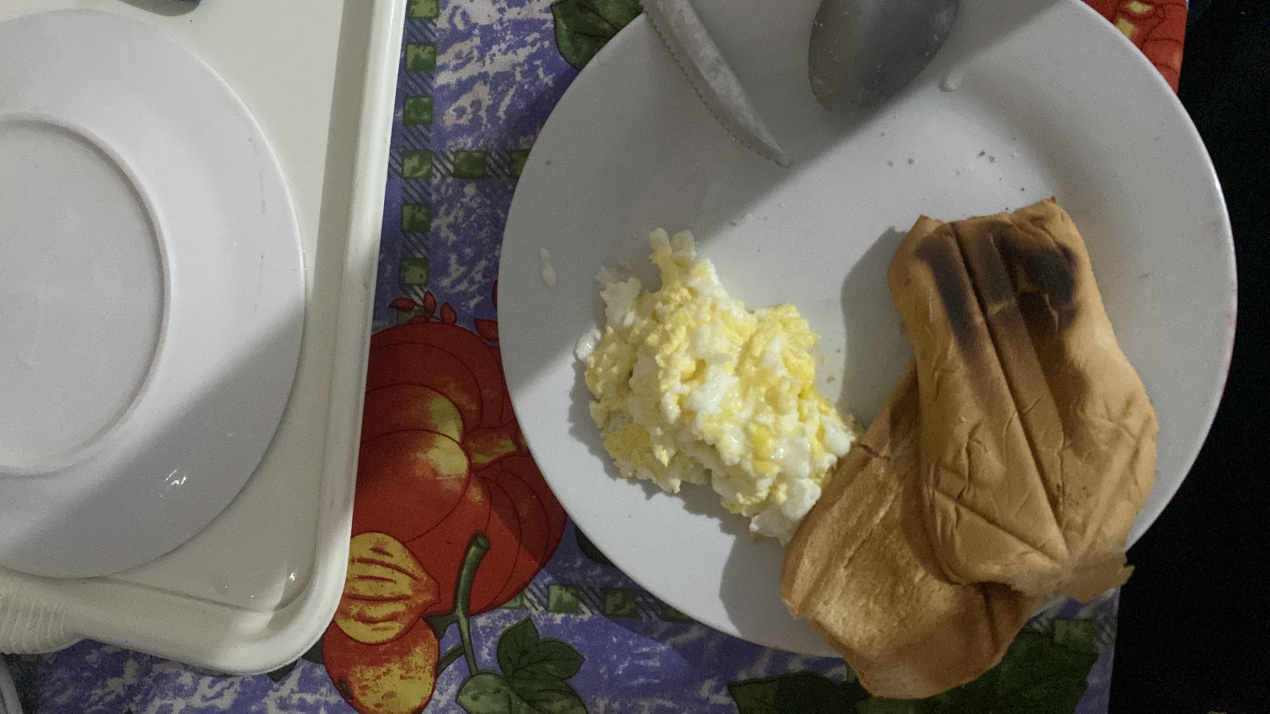 Huevo revuelto con pan