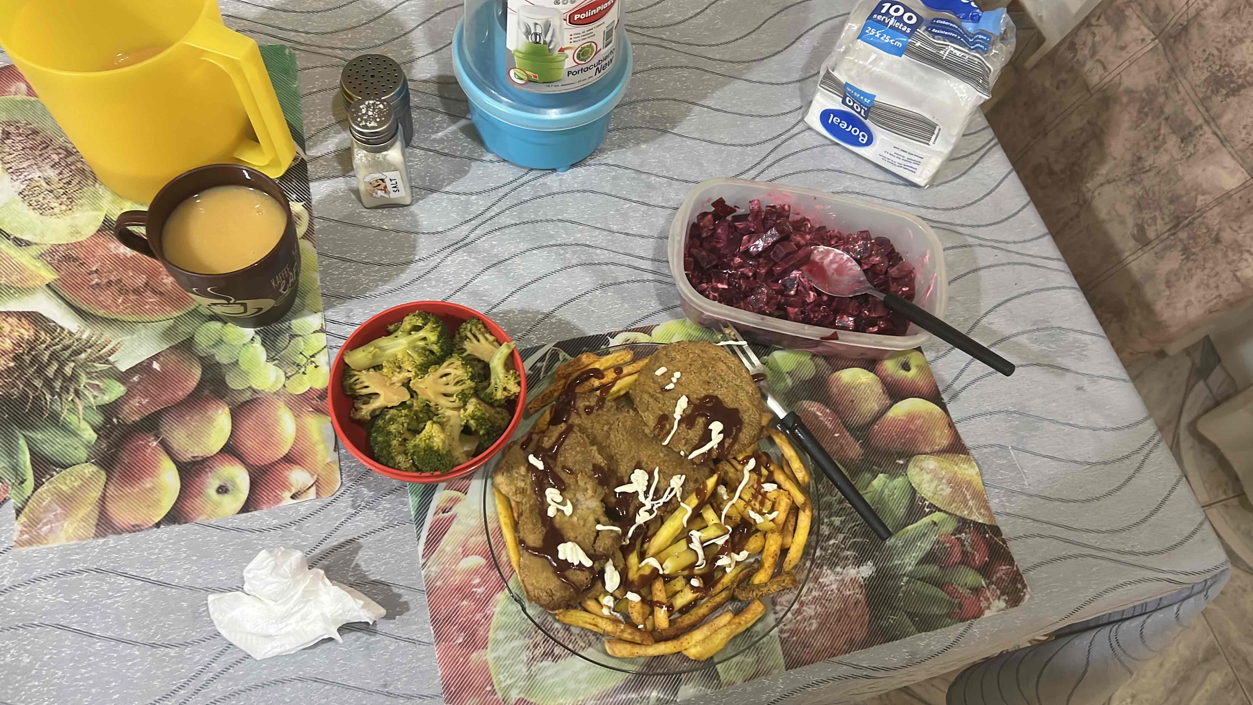 Milanesa con guarniciones