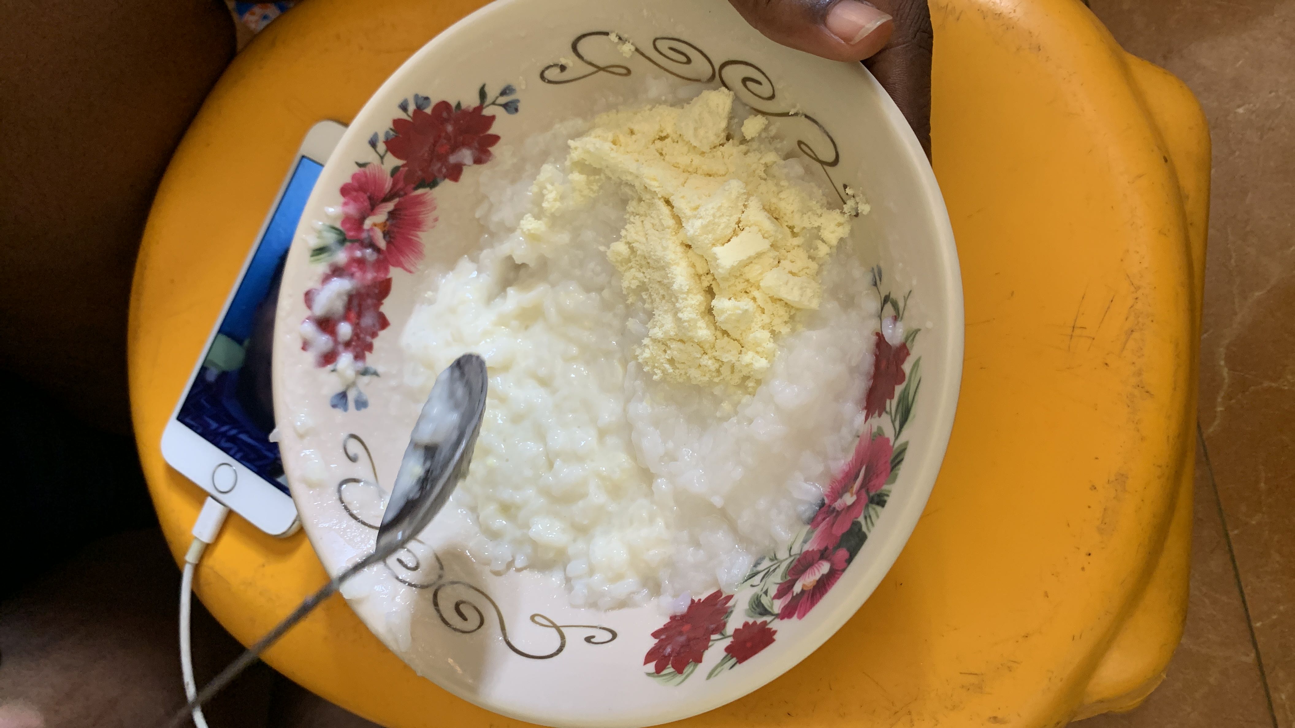 Rice with milk powder