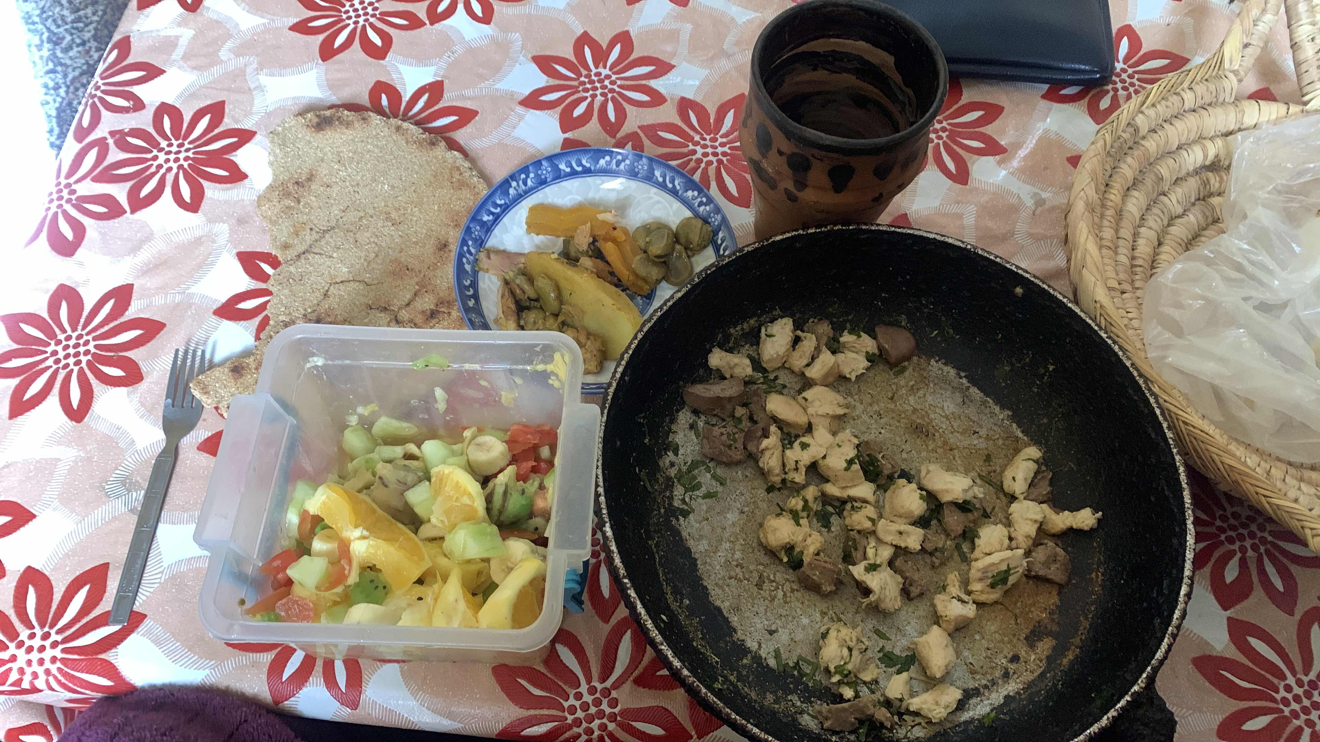 Chicken with Salad and Bread