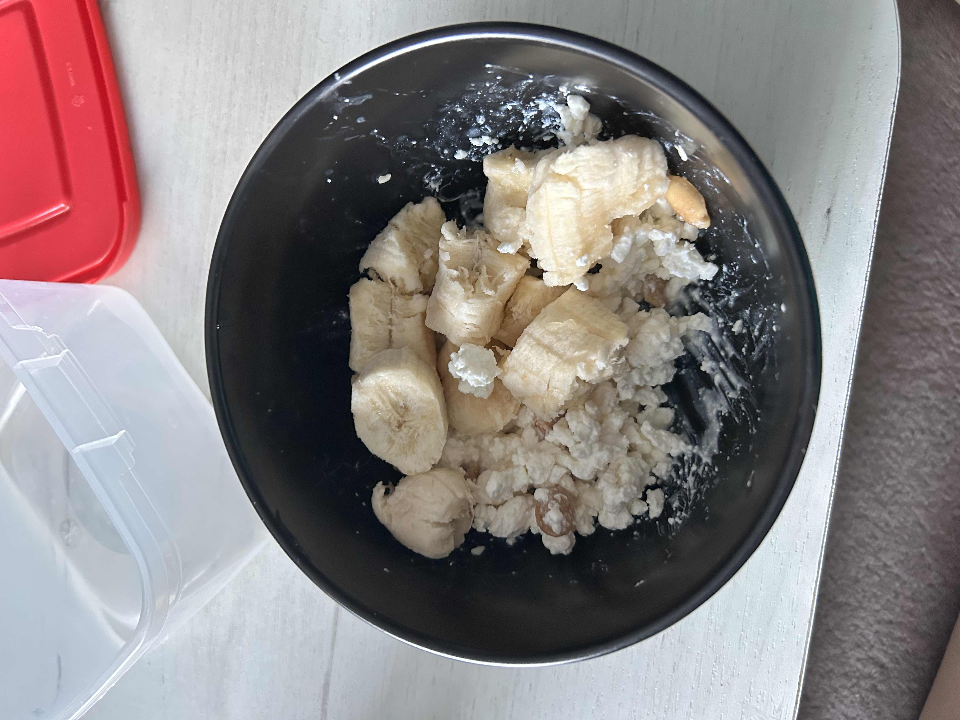 Творог с бананом