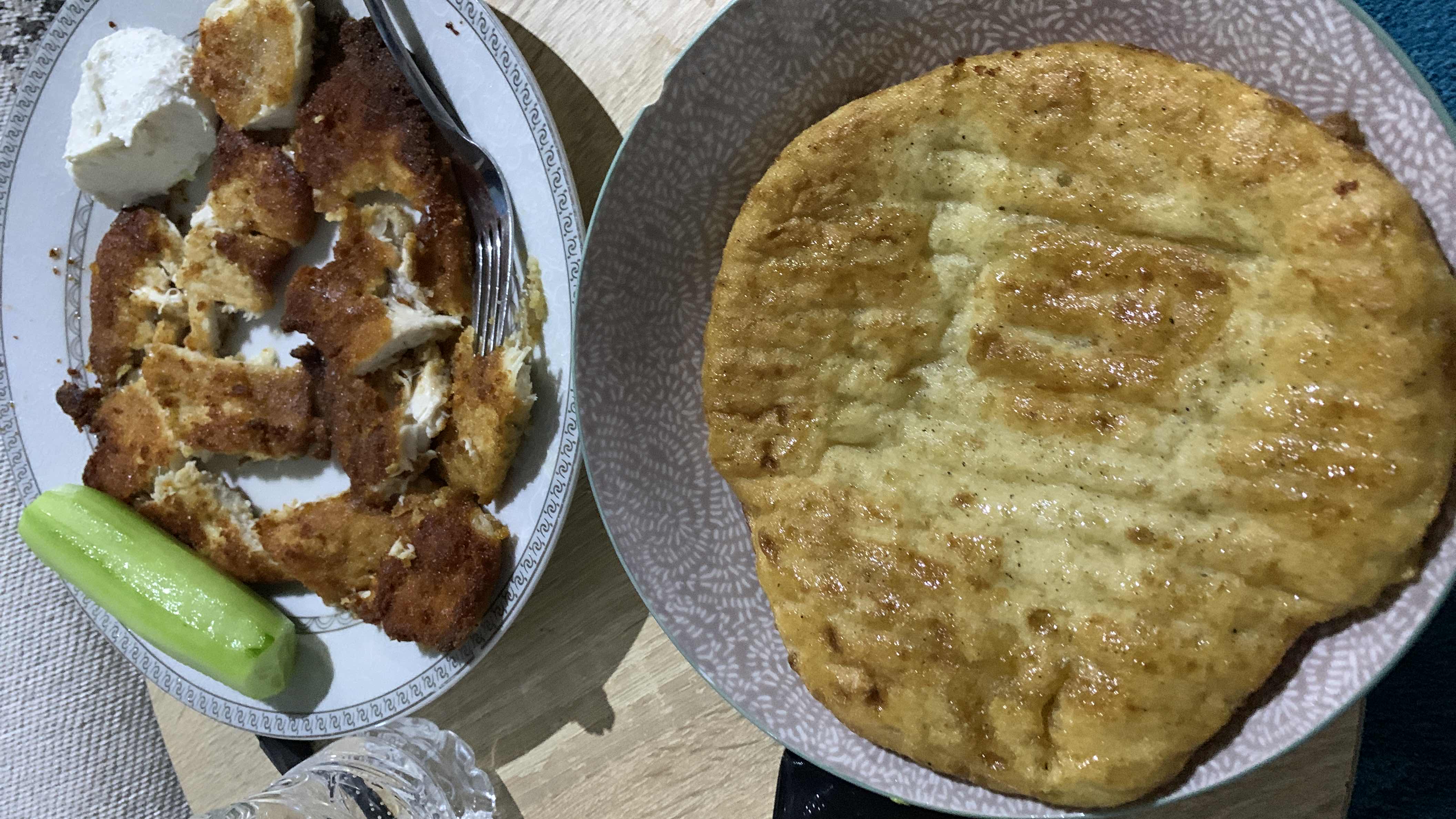 Σνίτσελ με ψωμί και τυρί