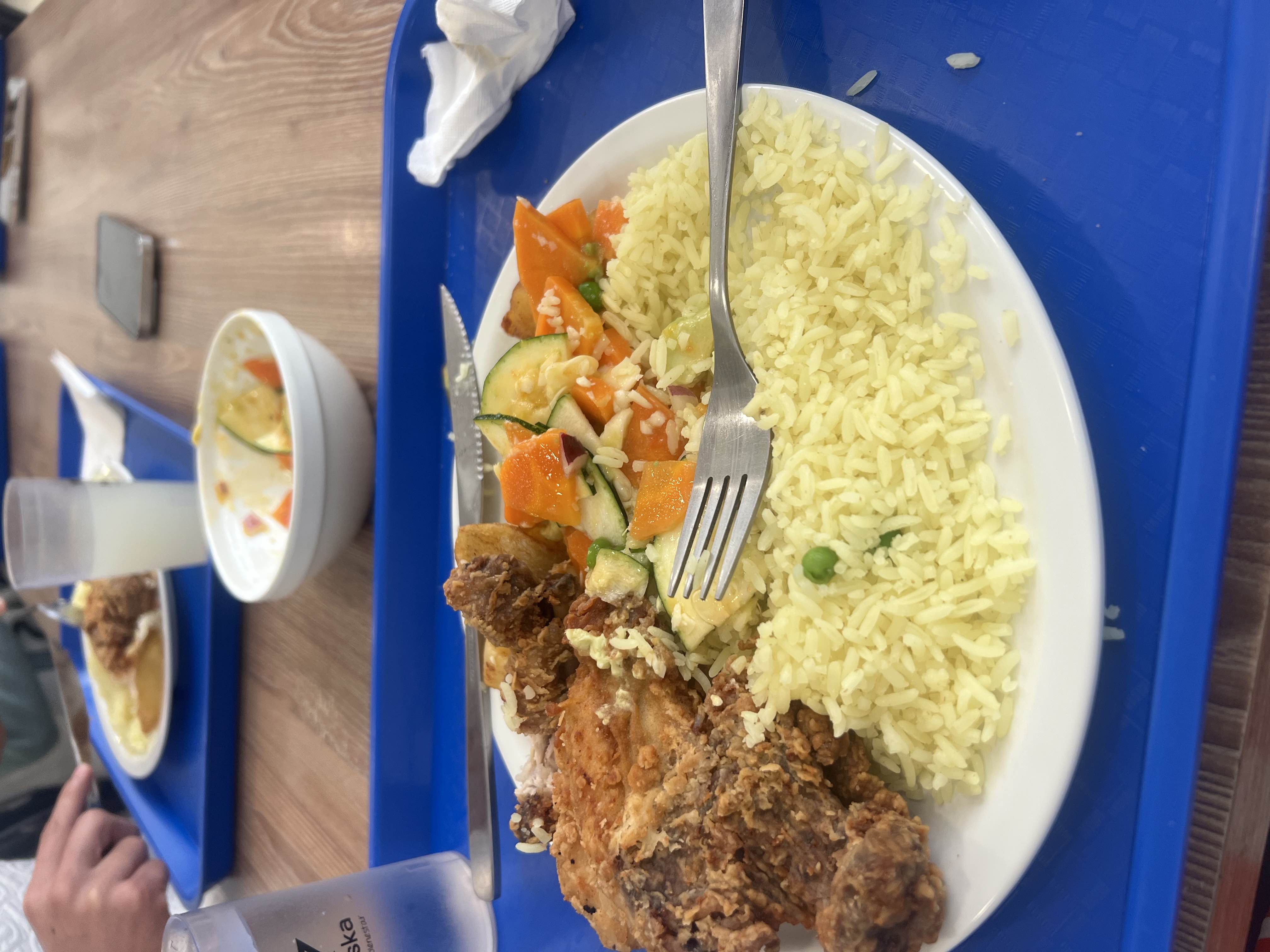 Pollo frito con arroz