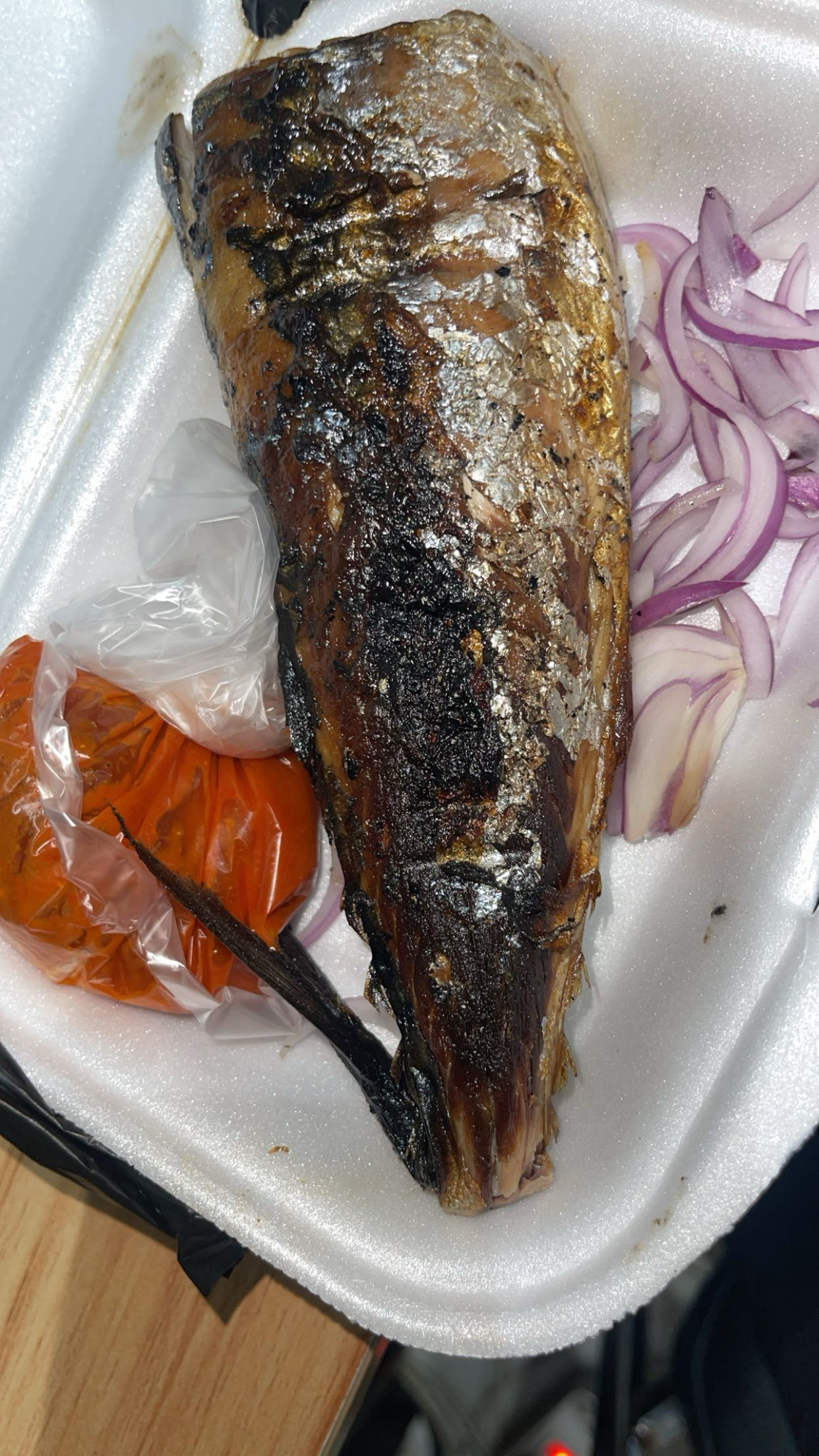 Grilled Fish with Onions