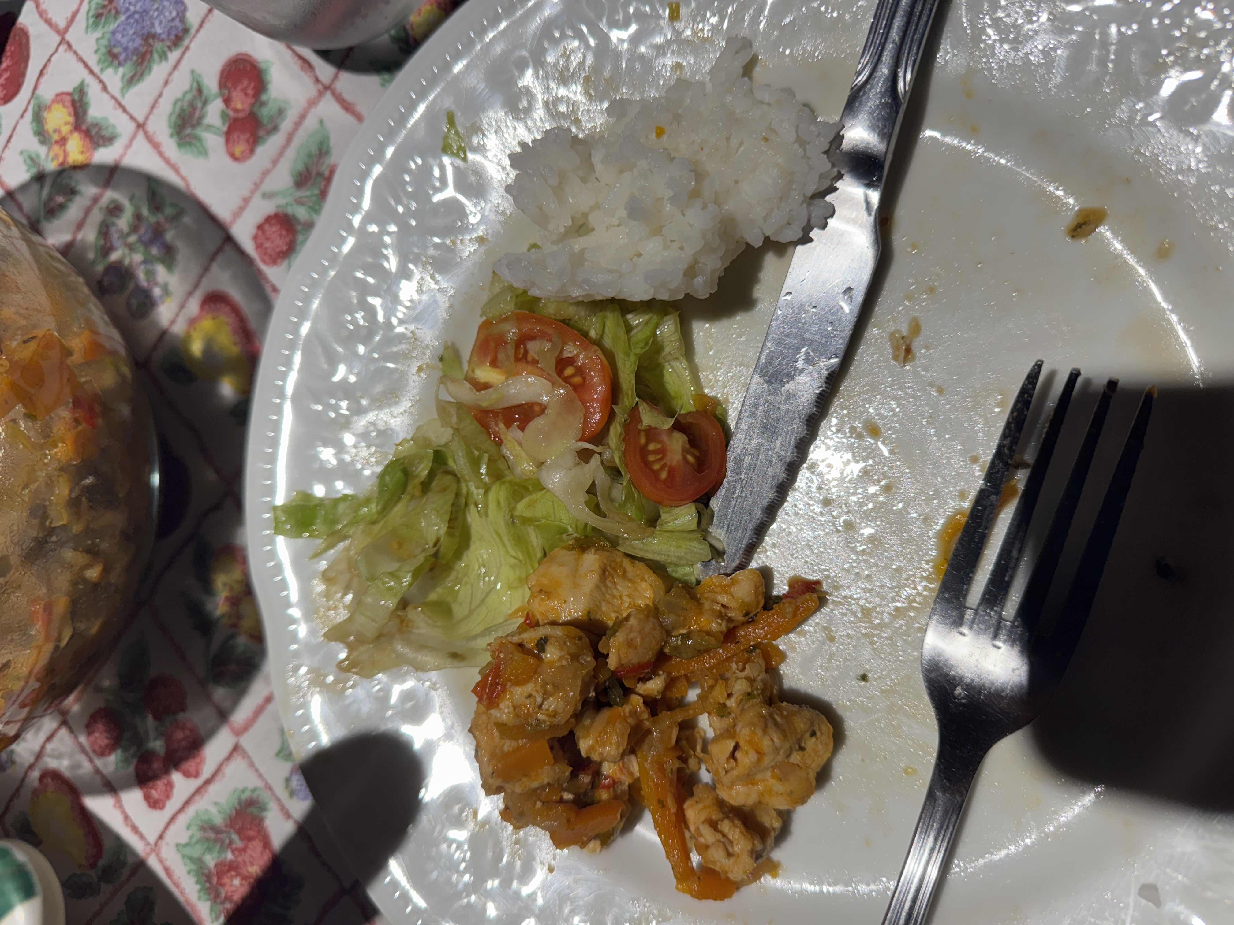 Pollo salteado con arroz