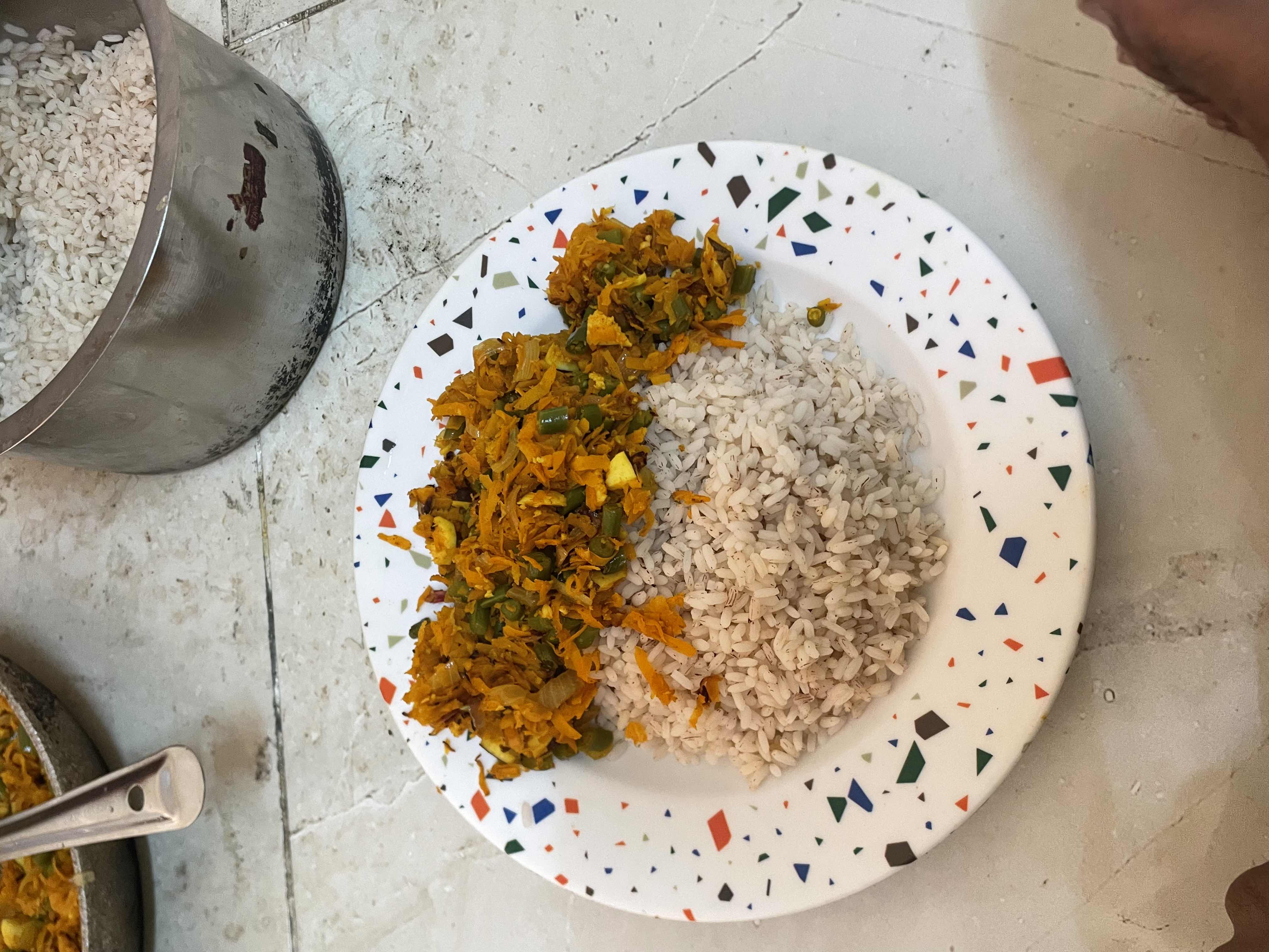 Rice with vegetable stir-fry