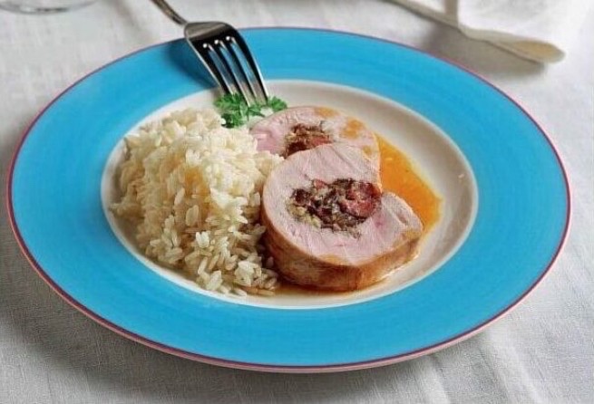 Куриный рулет с рисом