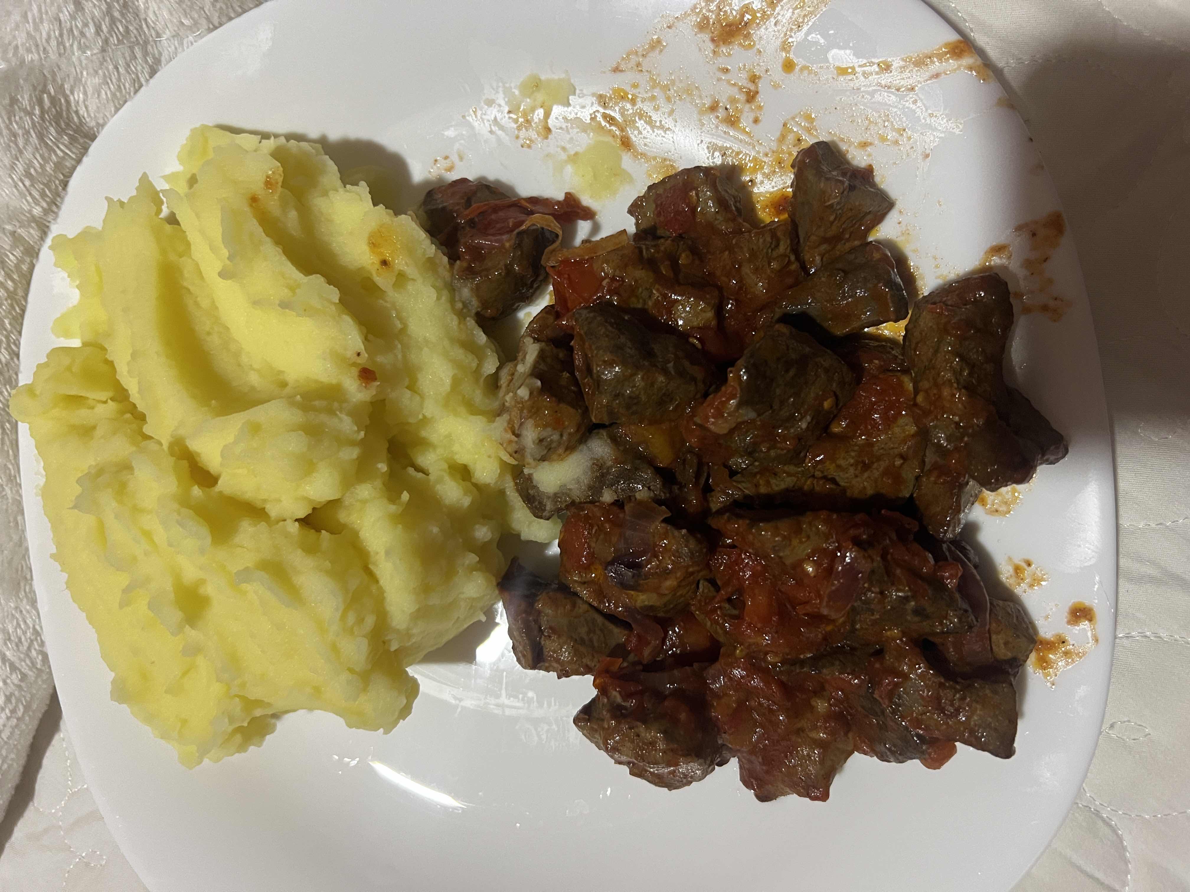 Mashed Potatoes with Liver