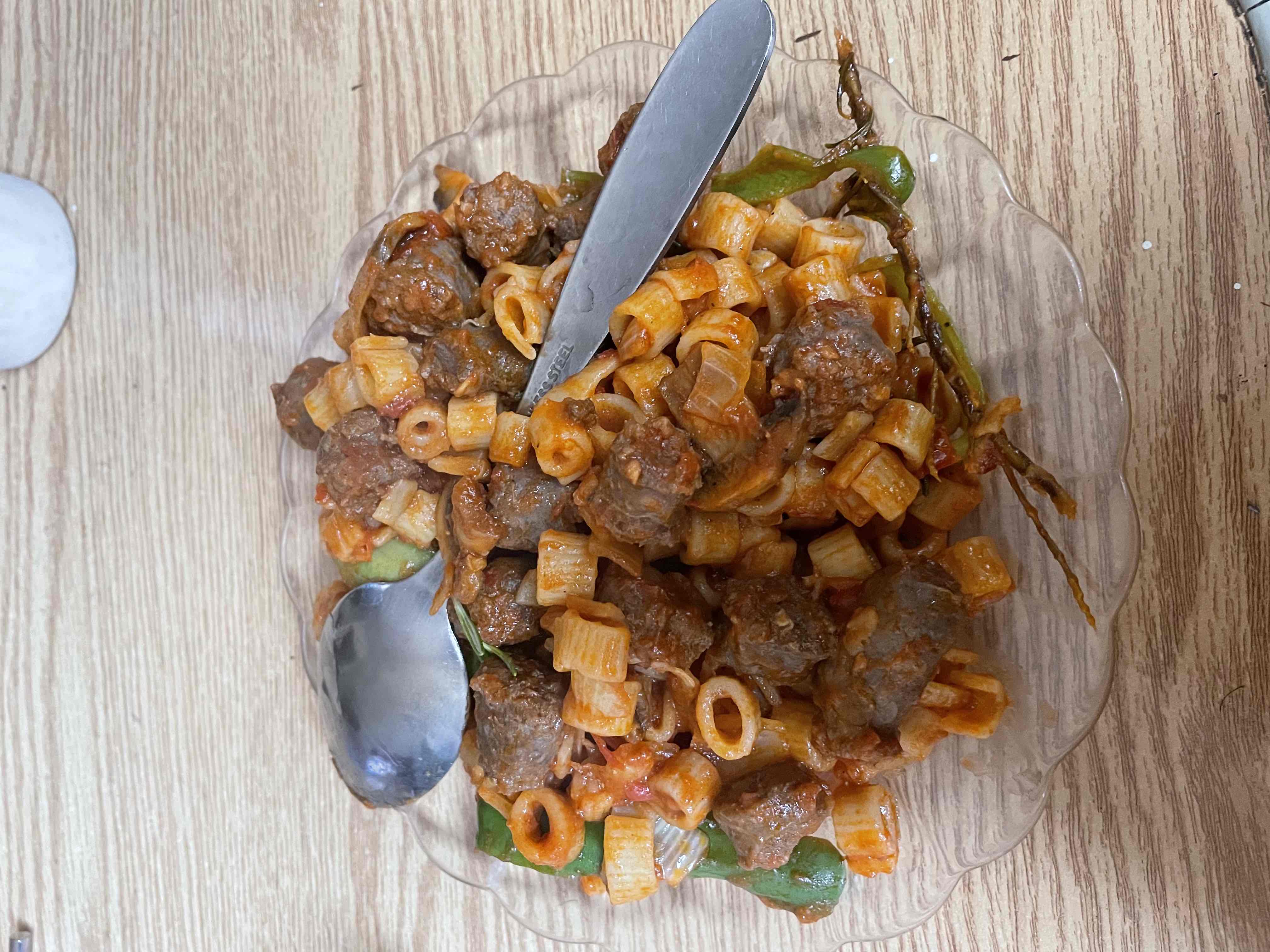 Pasta with Meat Chunks