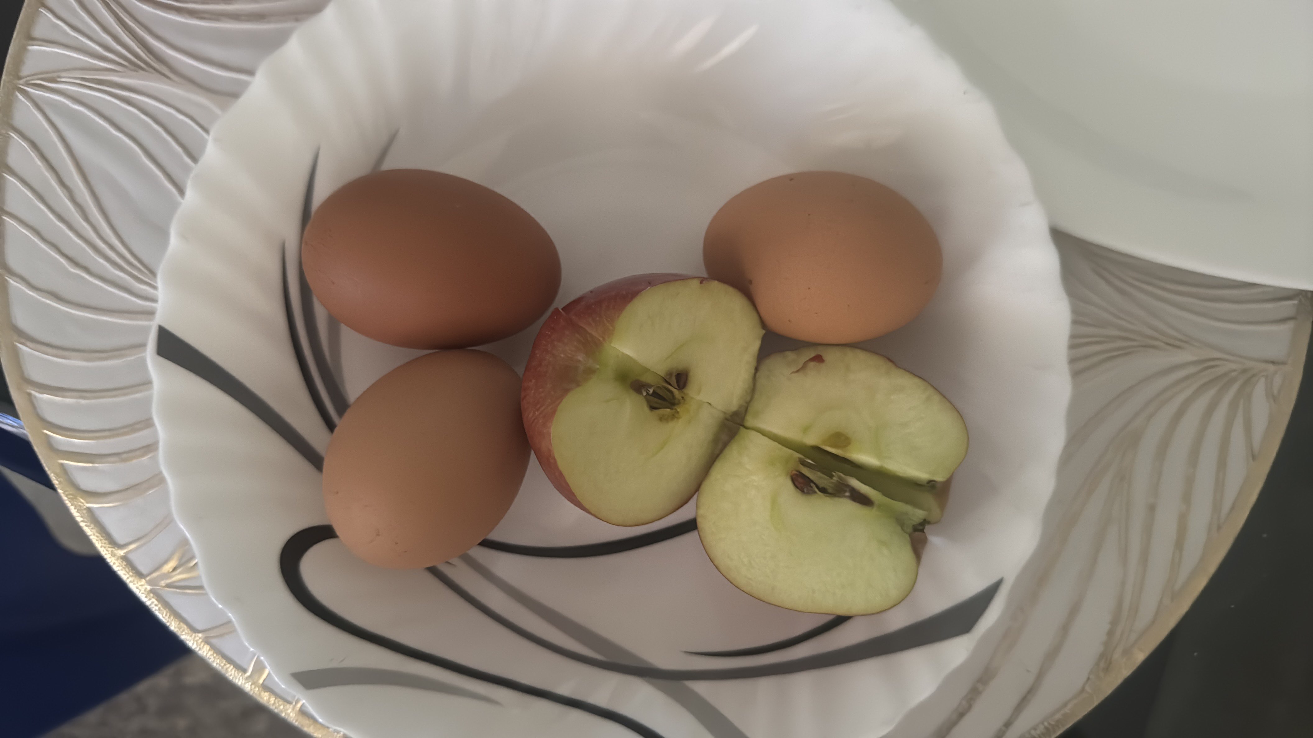 Eggs and Apple