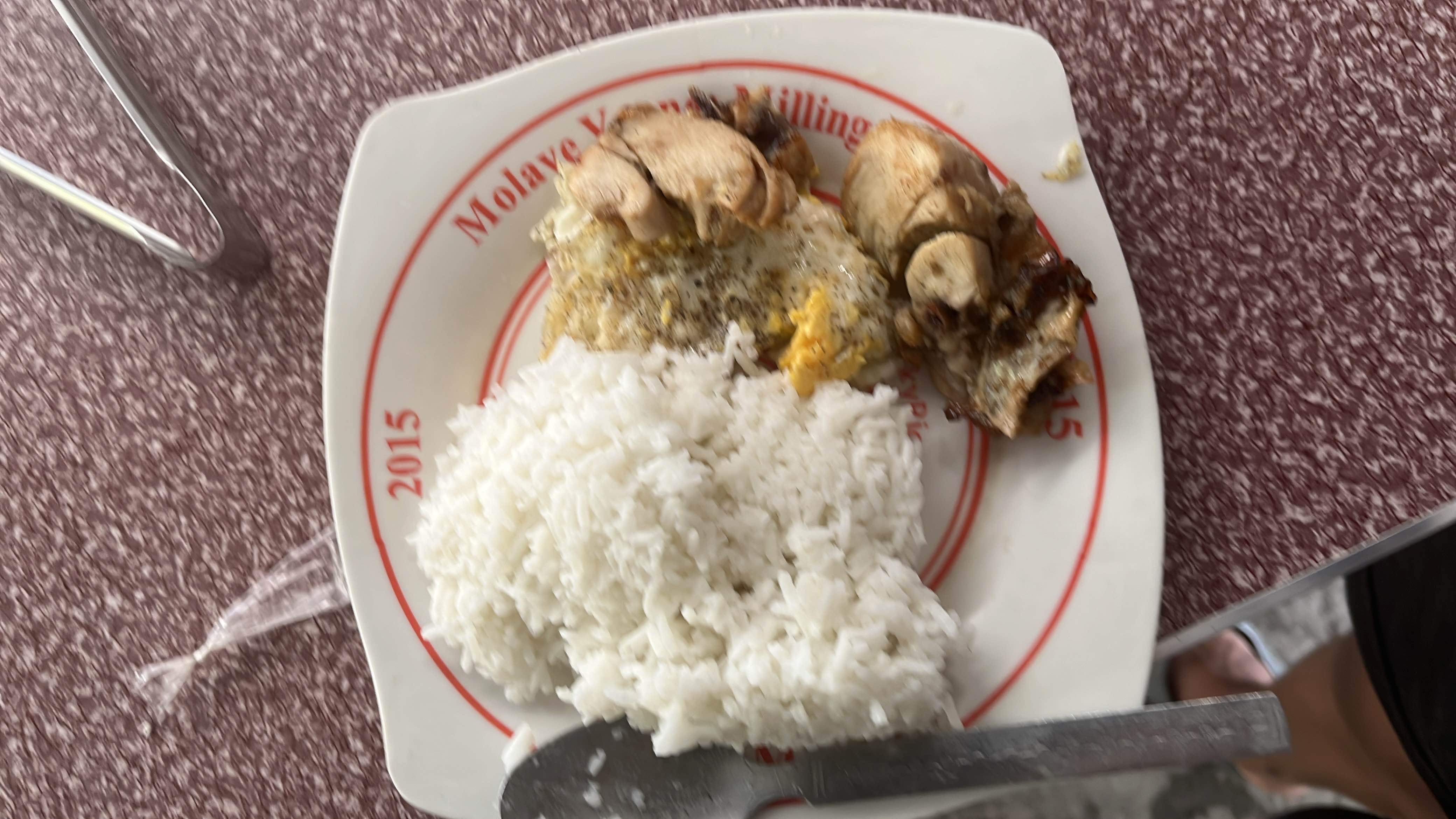 Rice with egg and chicken