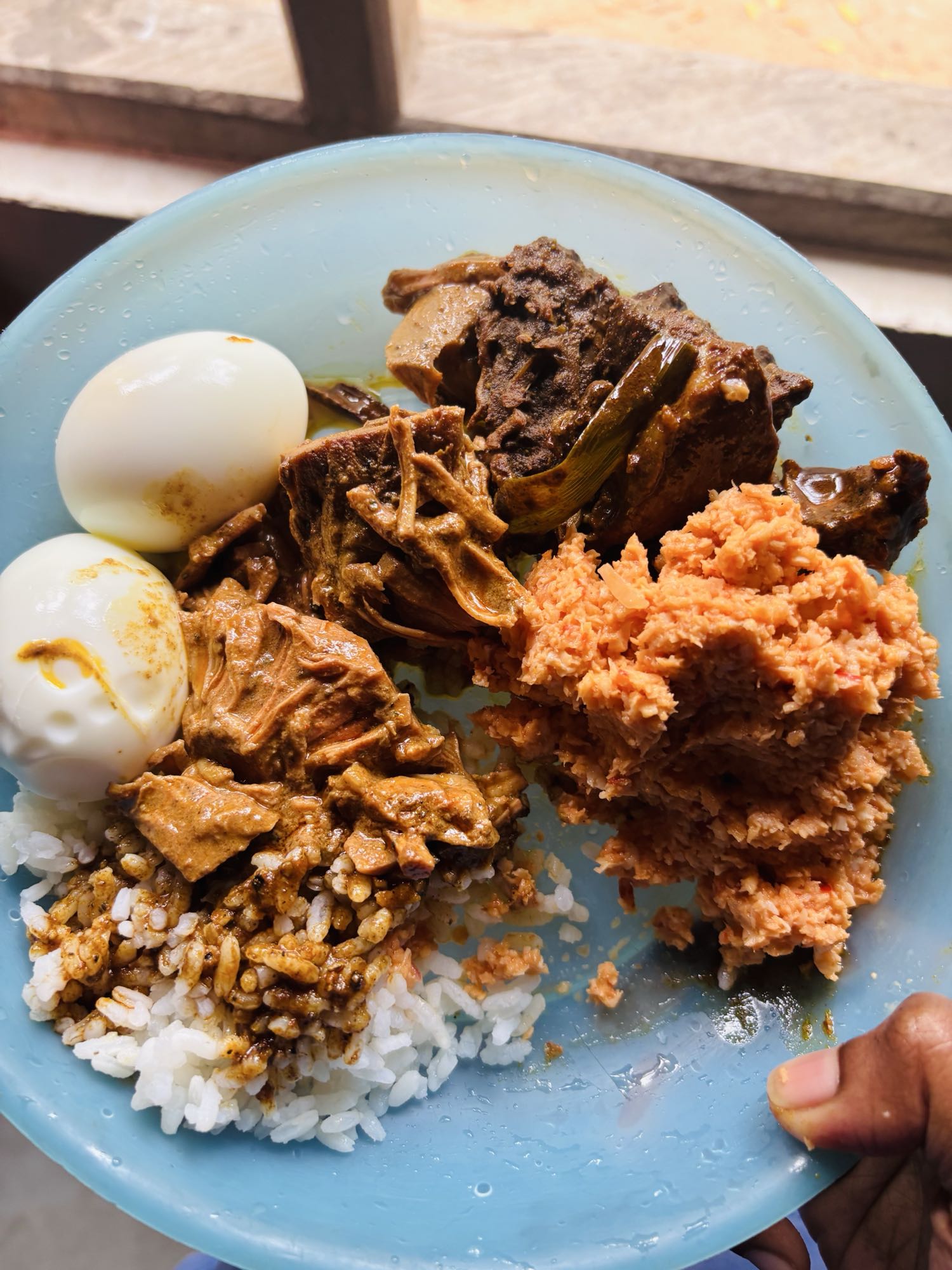 Rice with meat and eggs