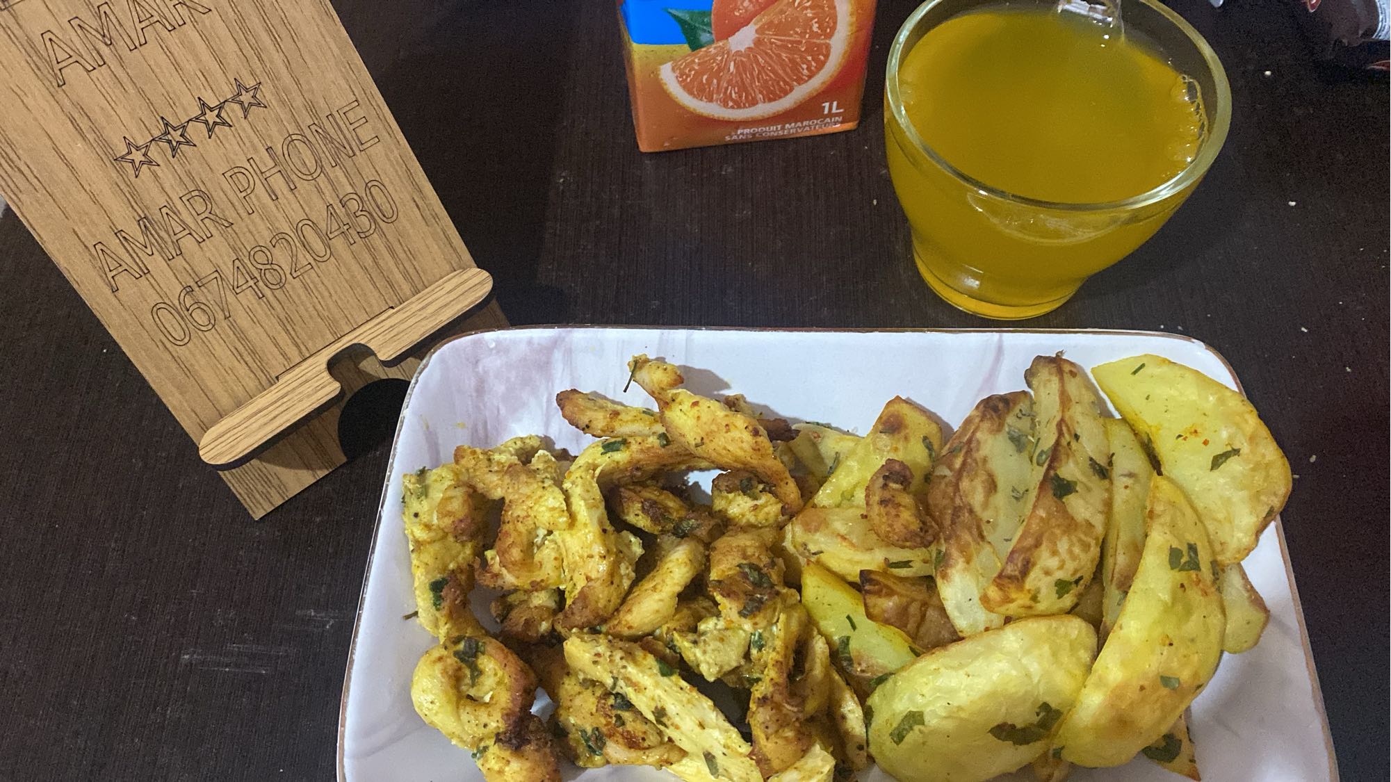 Poulet épicé et pommes de terre