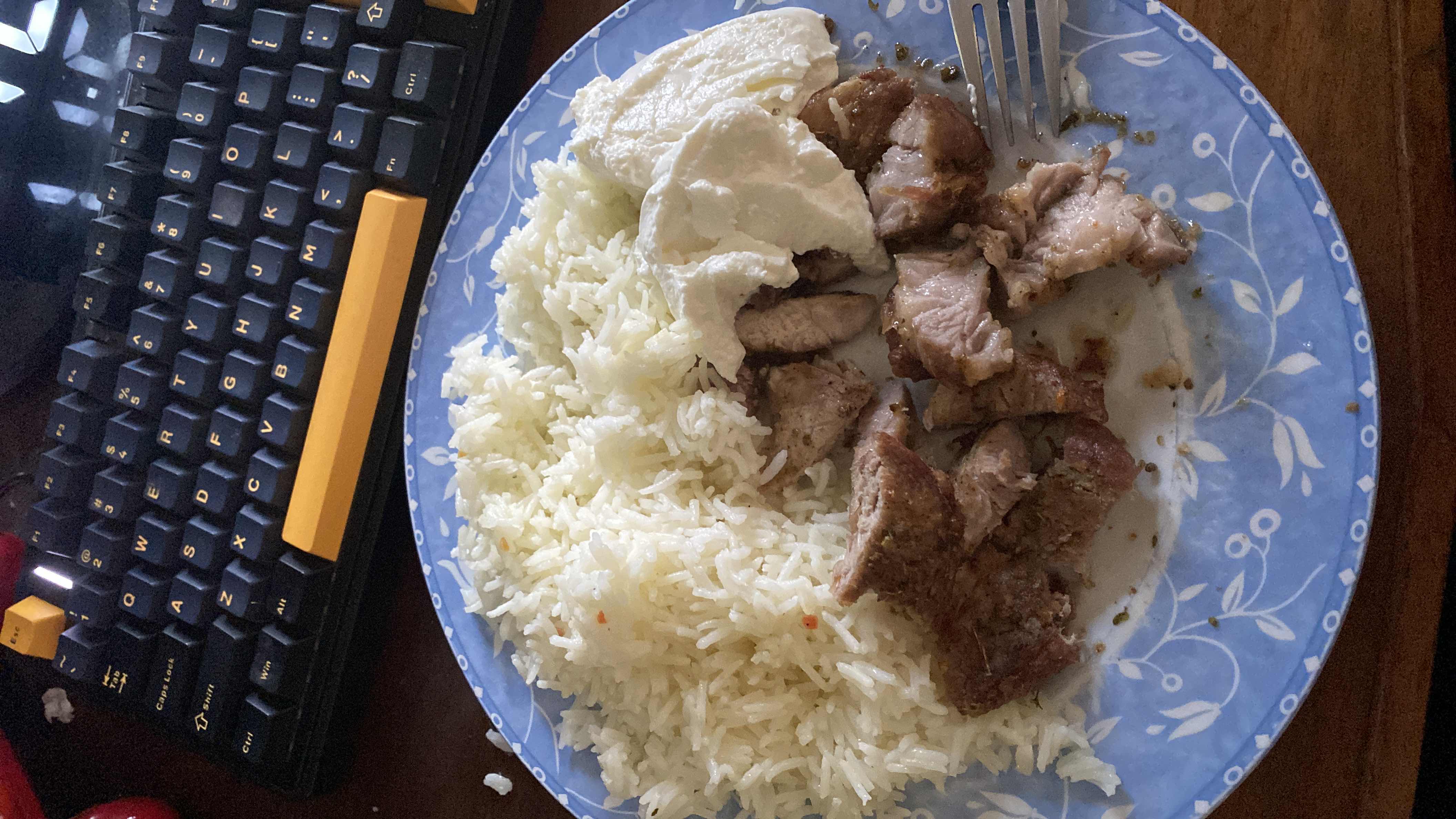 Rice with grilled meat