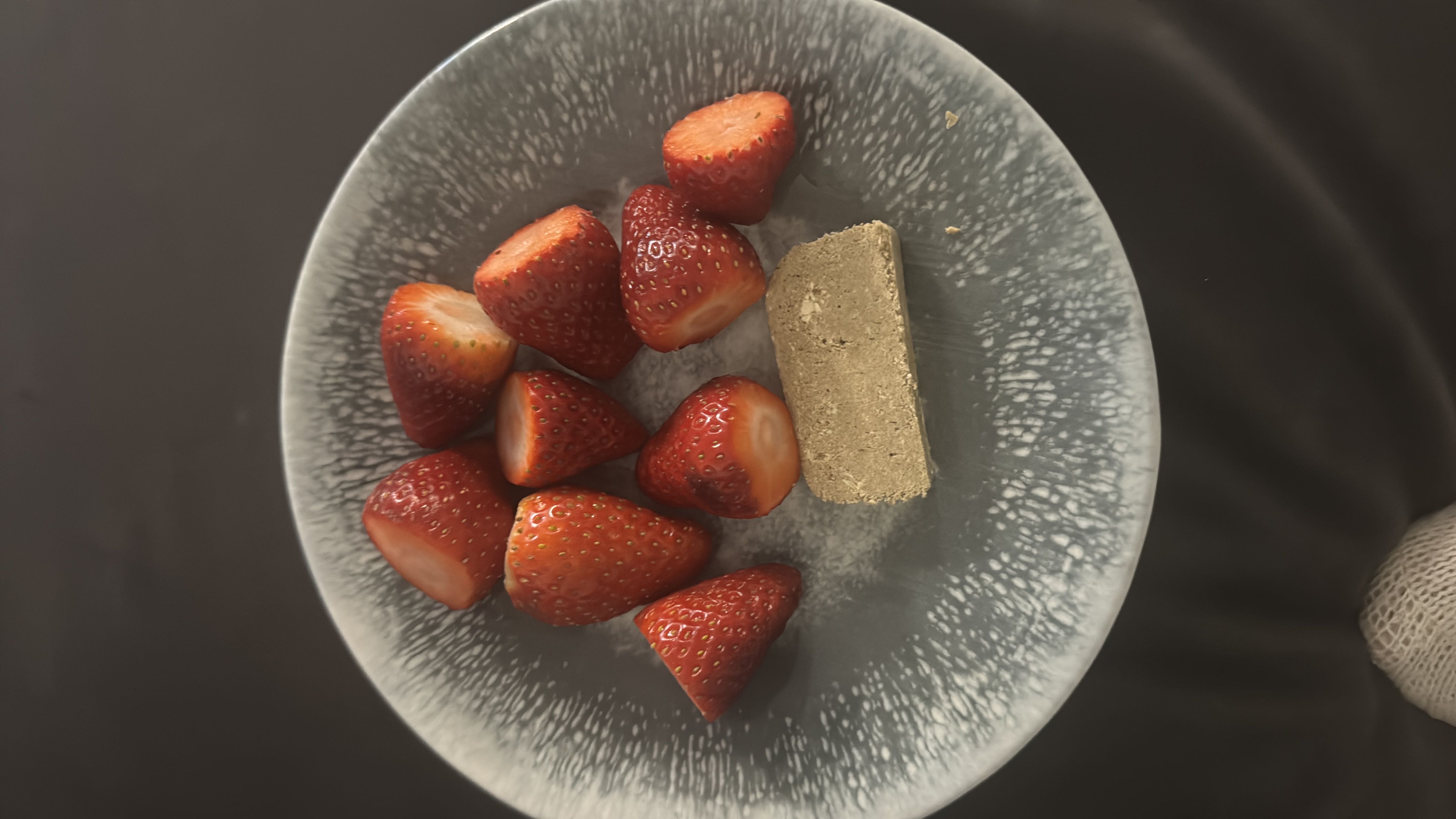 Strawberries with Protein Bar