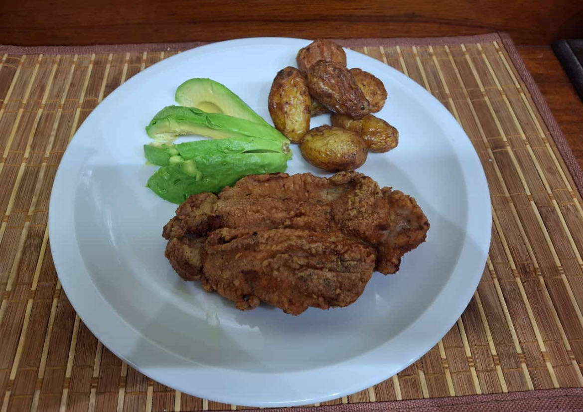 Pollo frito con papas