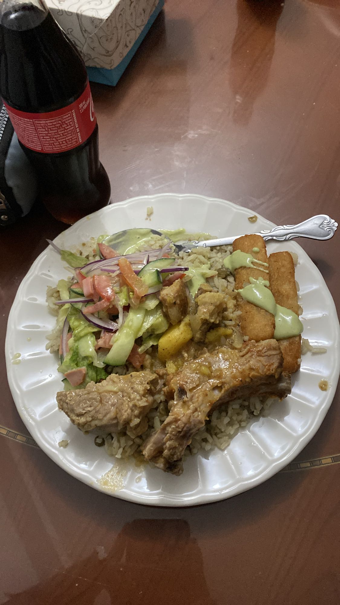 Plato de arroz con carne