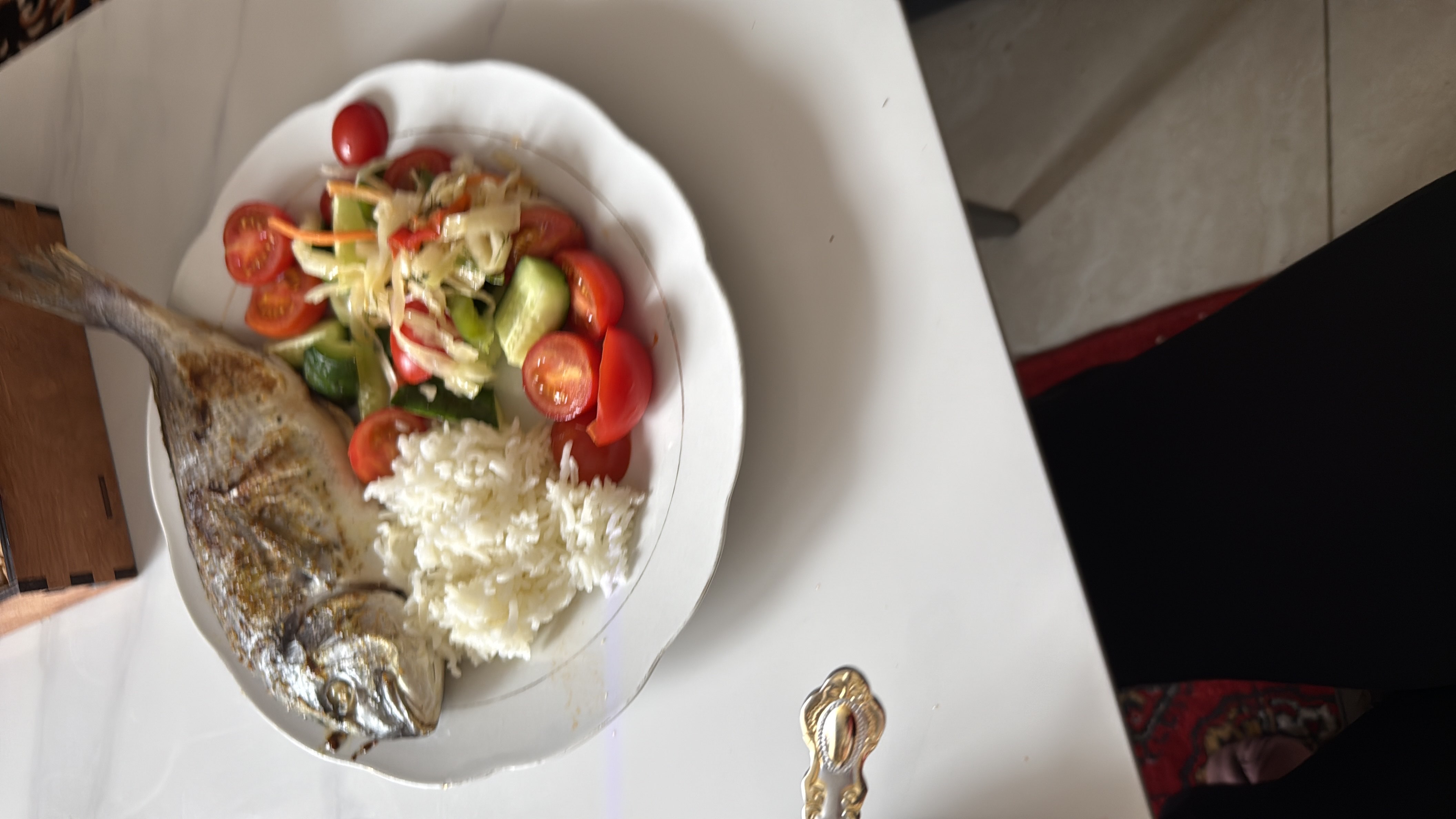 Запечённая рыба с рисом