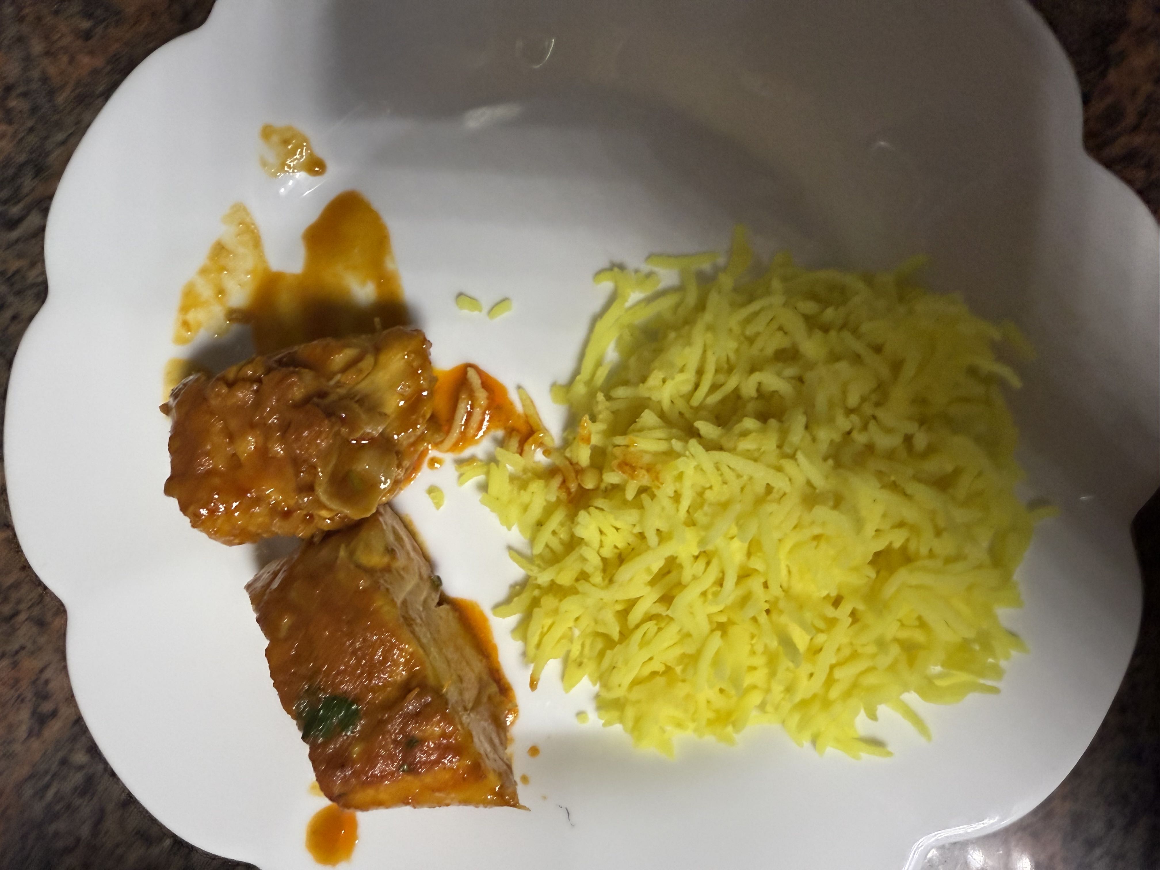 Rice with chicken curry