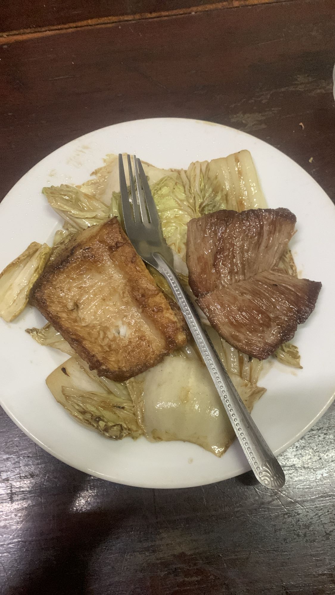 Grilled Meat with Cabbage