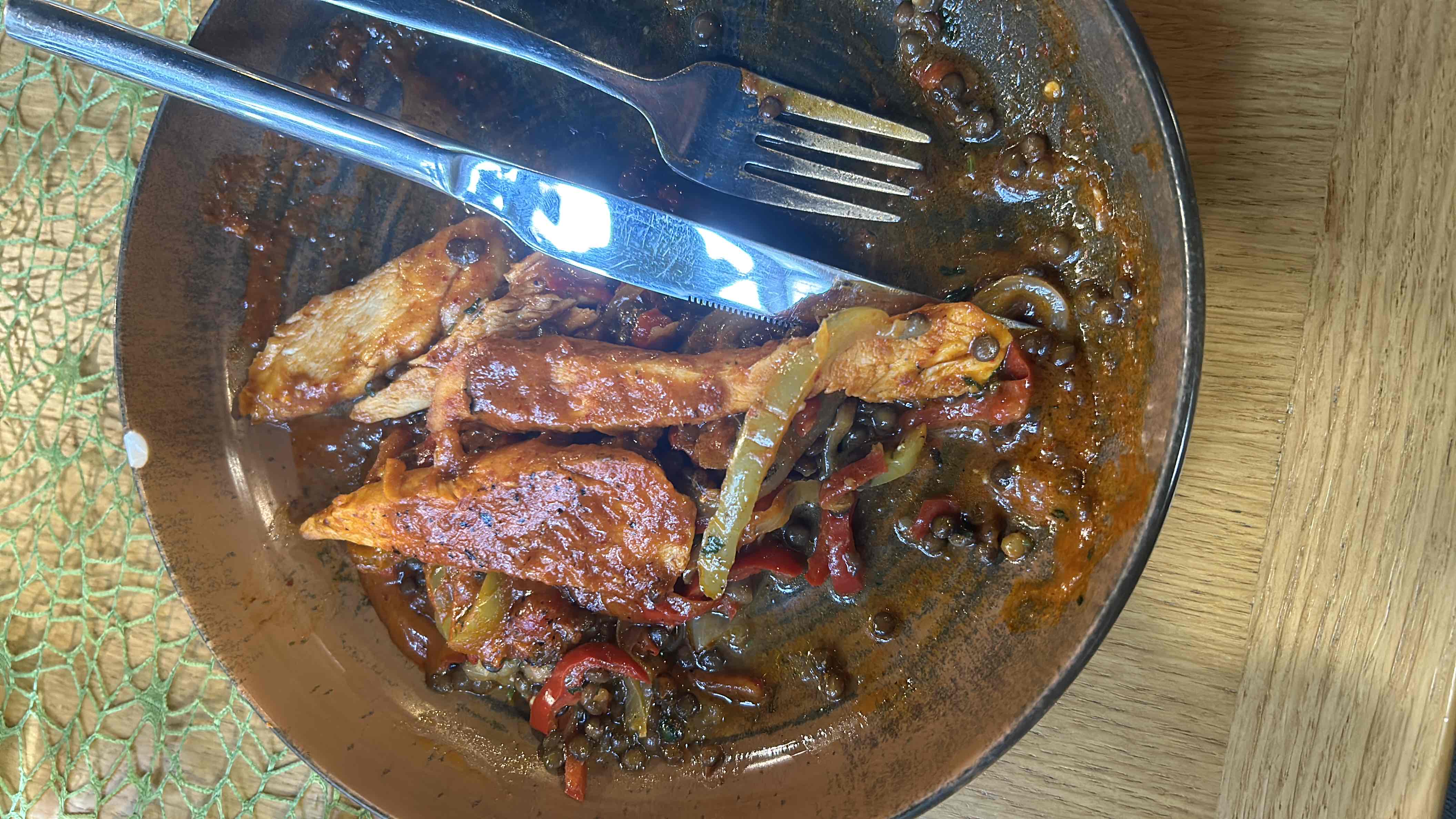 Spicy Chicken with Lentils