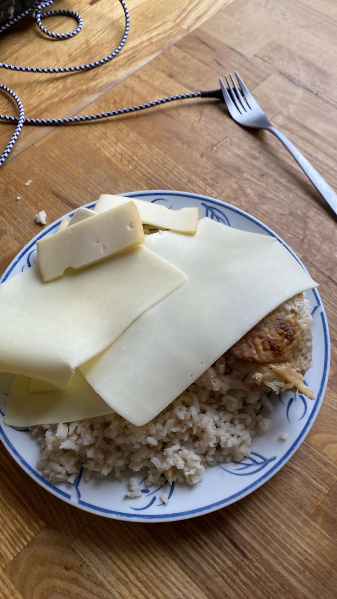 Рис с курицей и сыром