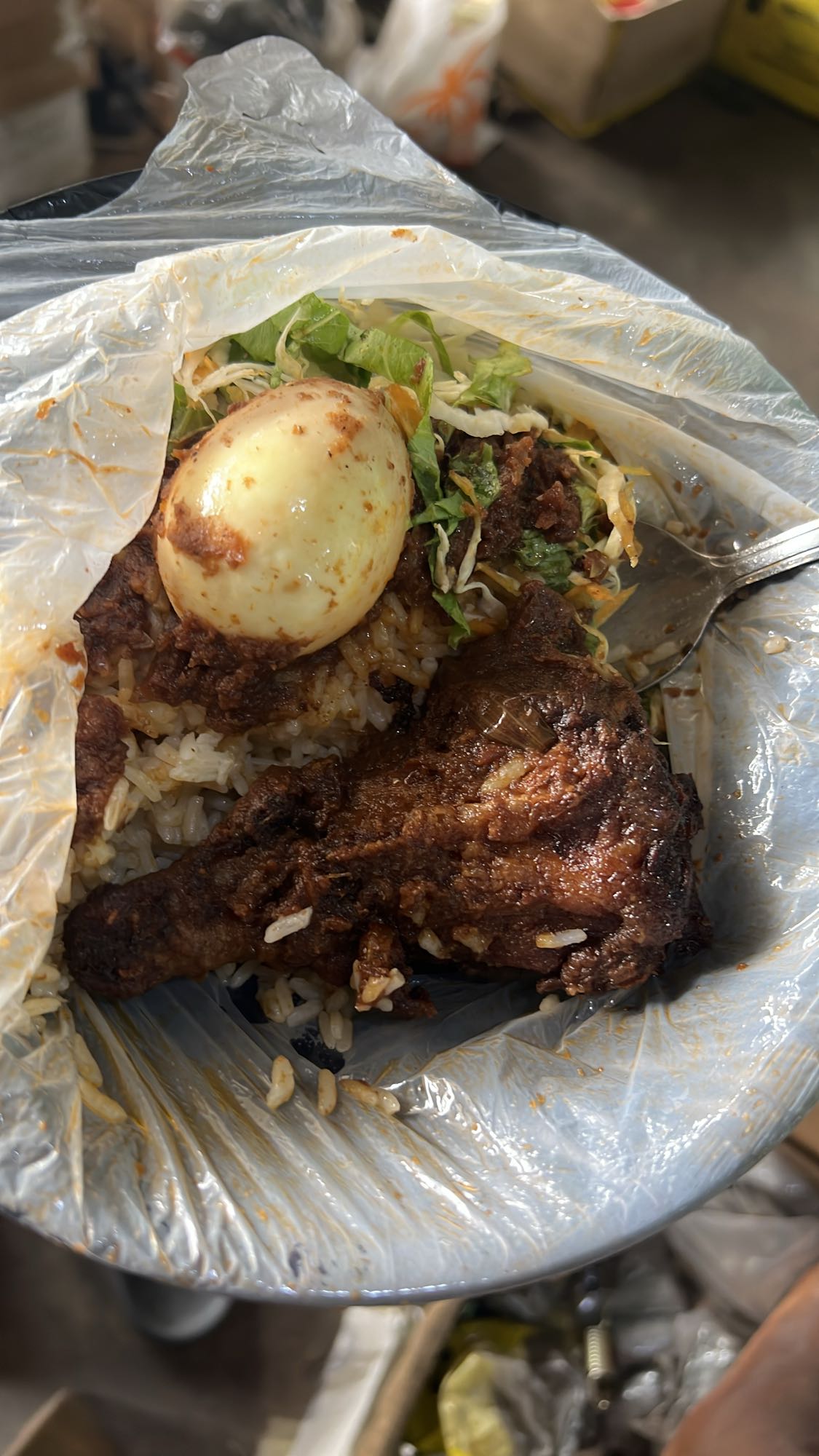 Spiced Rice with Fried Chicken