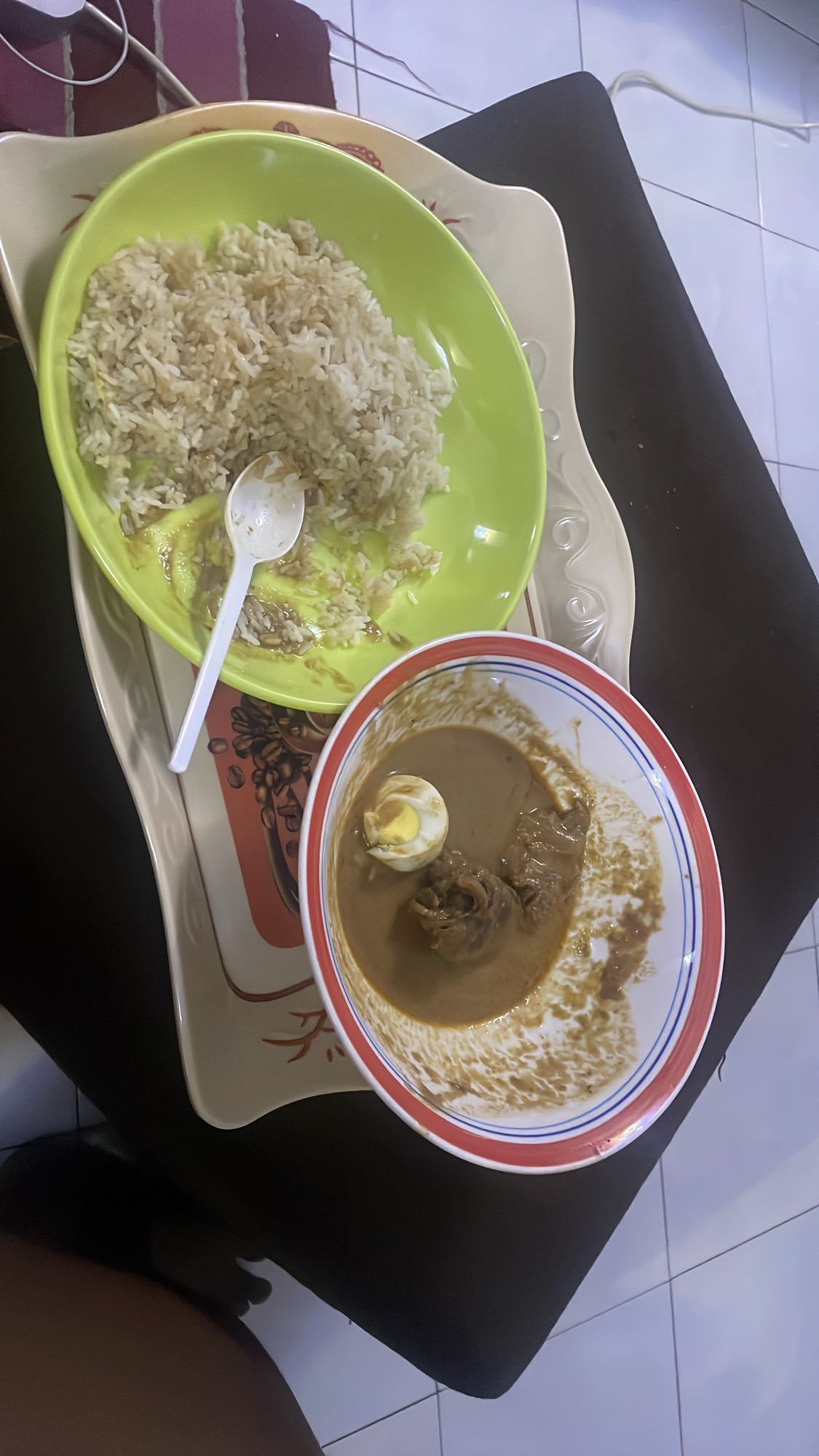 Rice with peanut soup